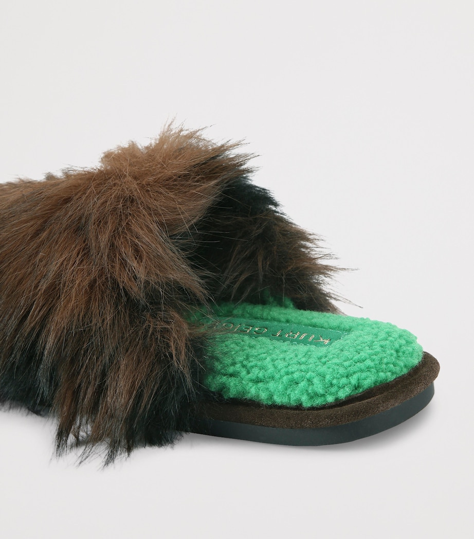 Faux Fur Kensington Slippers DK.BRN COM Image 2