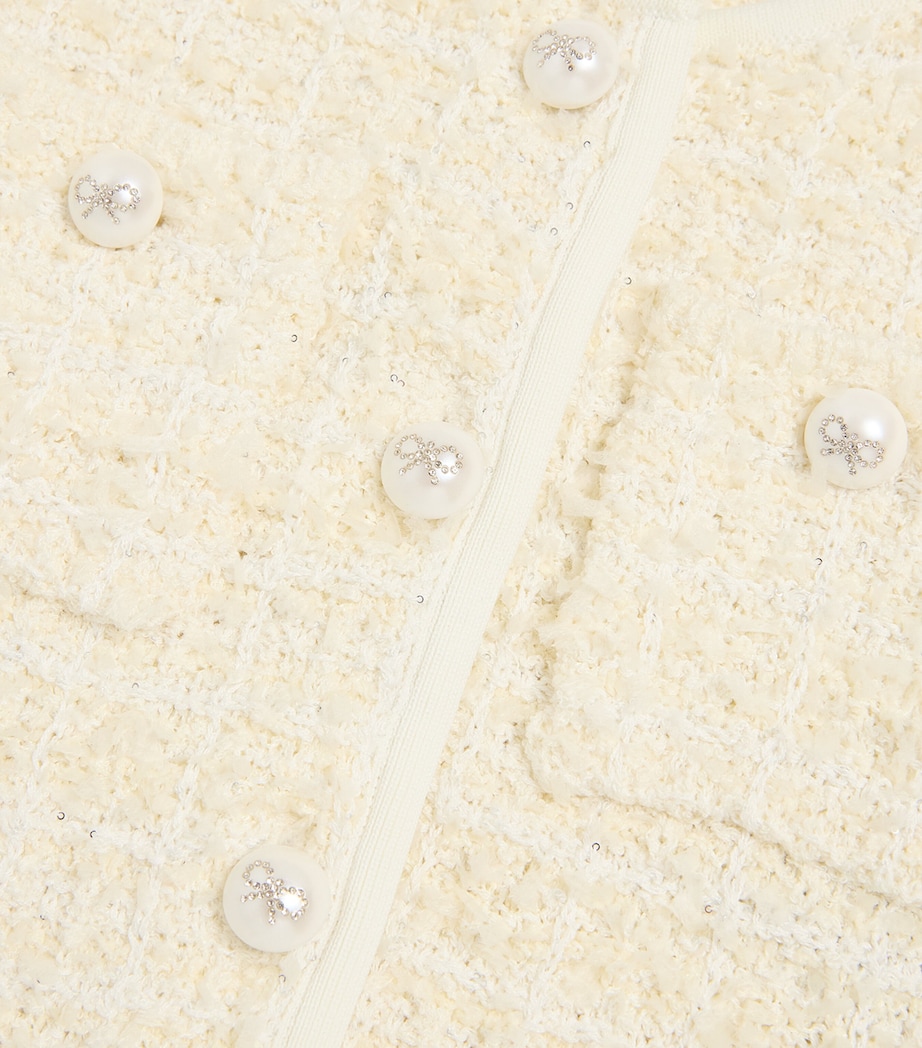Tweed Sequinned Cardigan (3-12 Years) CREAM Image 4