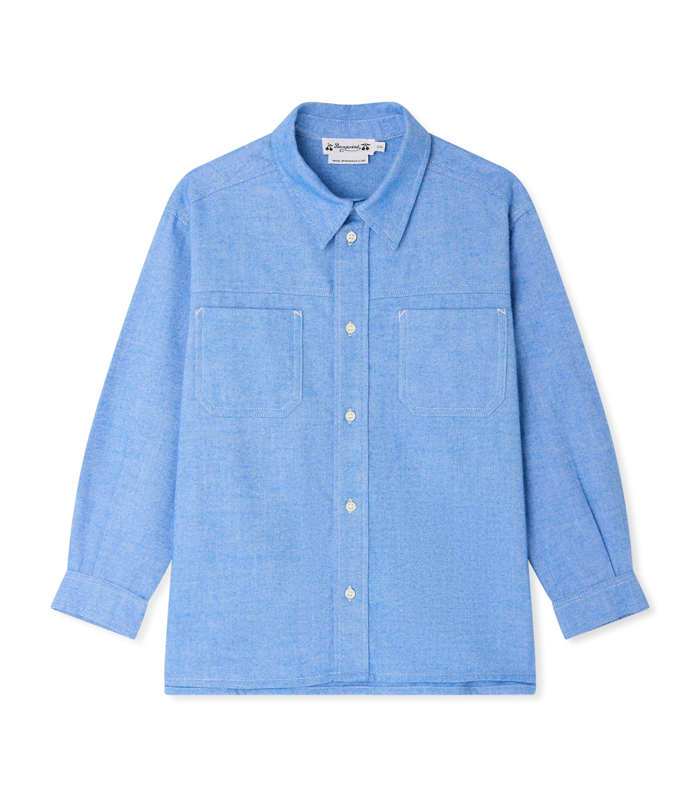 Bonpoint Cotton Shirt (4-8 Years) Bleu Electrique Image 1