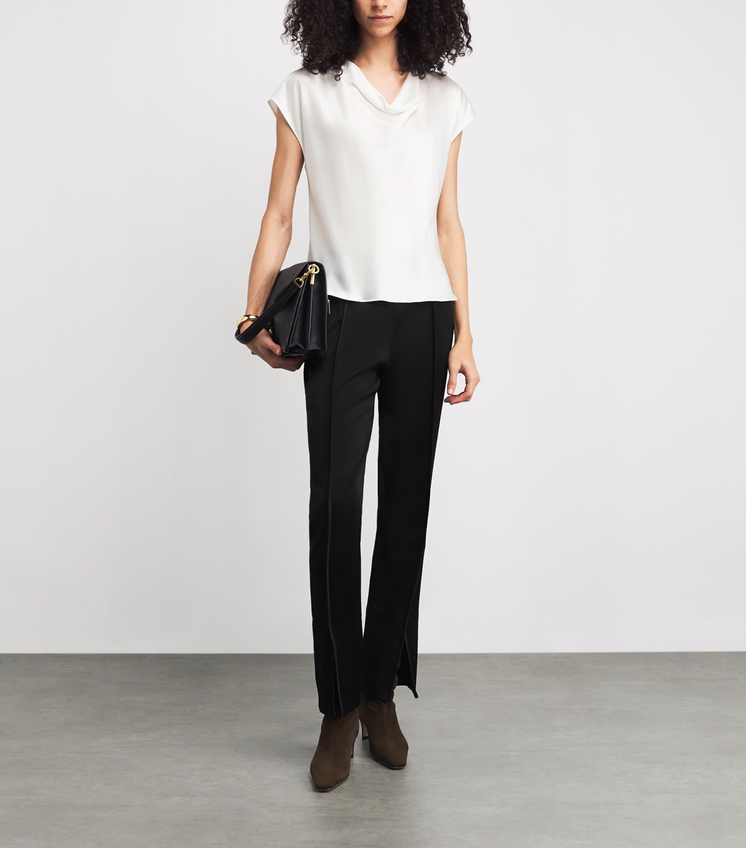 Silk Cowl-Neck Blouse 101OWH Image 2