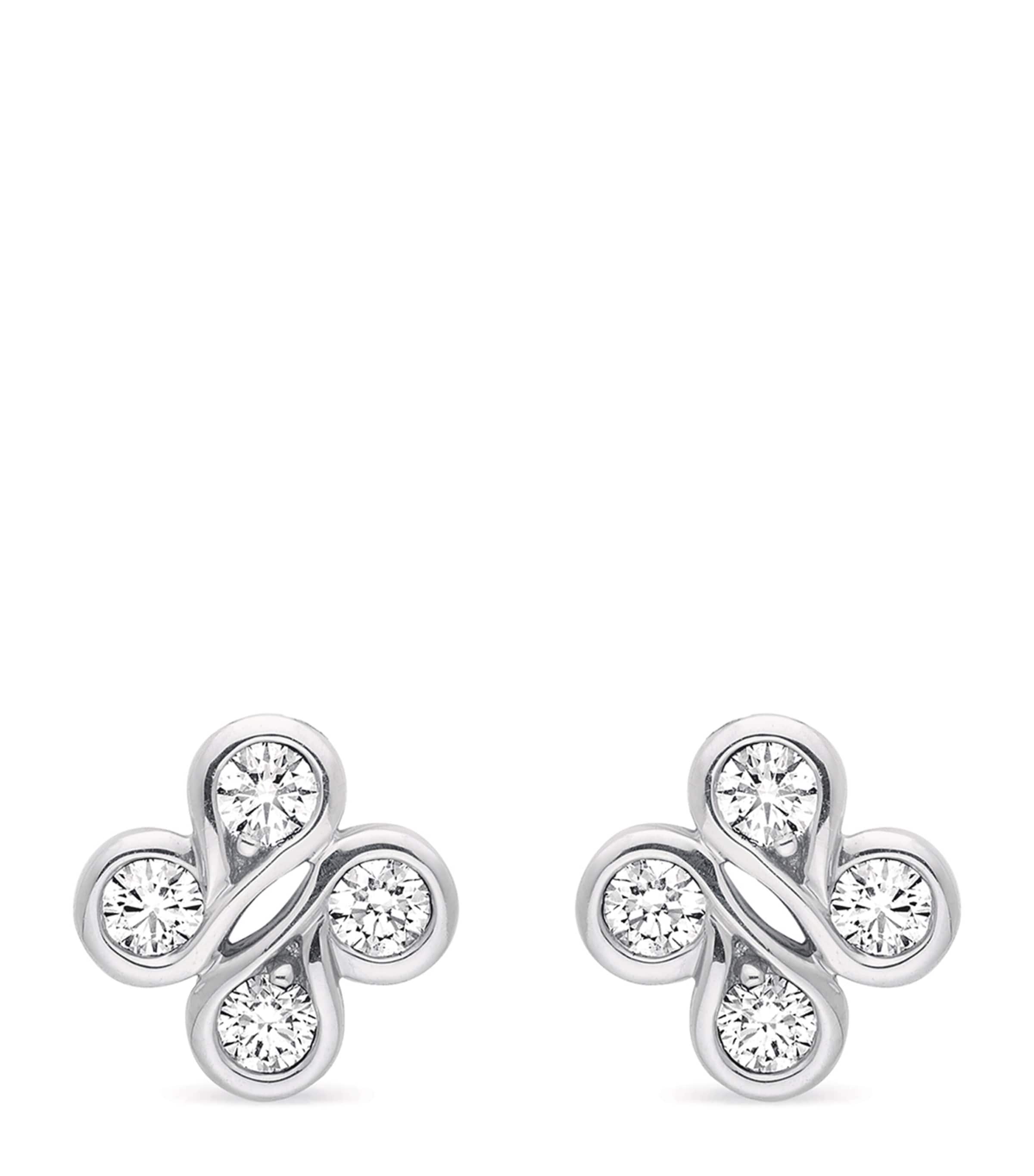 Boodles White Gold And Diamond Be Stud Earrings In White