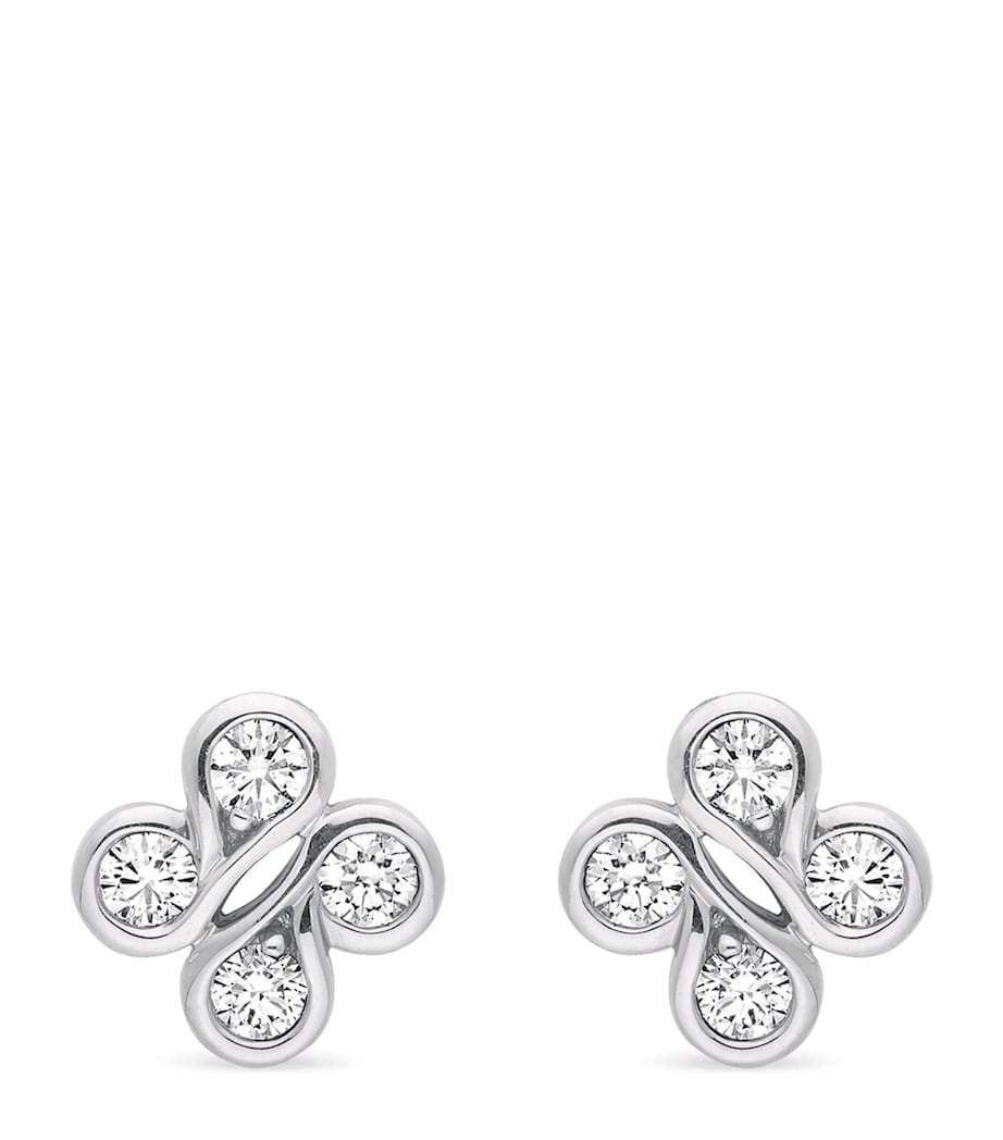 White Gold and Diamond Be Boodles Stud Earrings SILVER Image 1