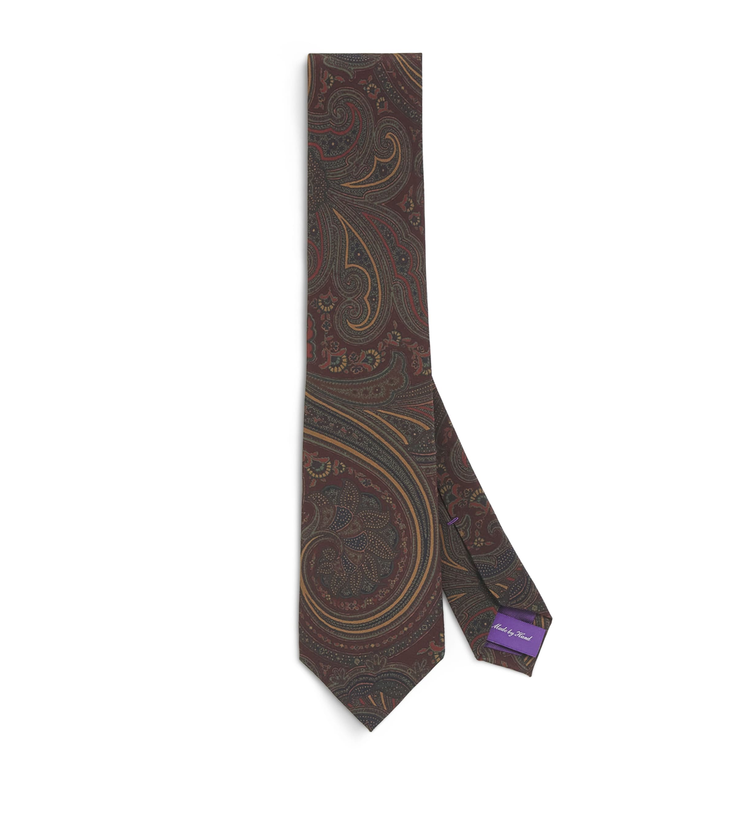 Silk Paisley Print Tie REDWOOD MU Image 1