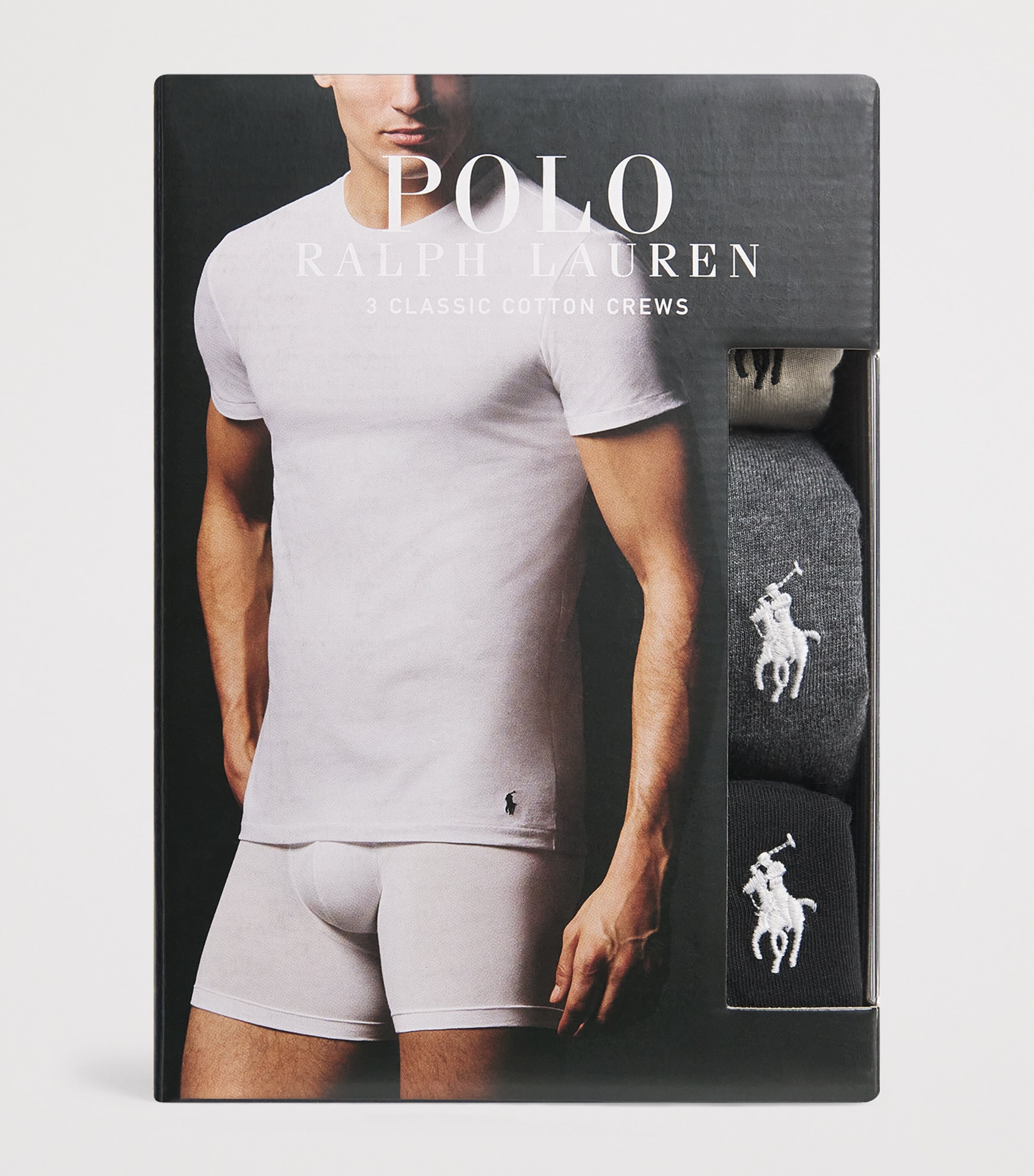 Cotton Undershirts (Pack of 3) 3PK STNWR GRY/BLACK Image 3