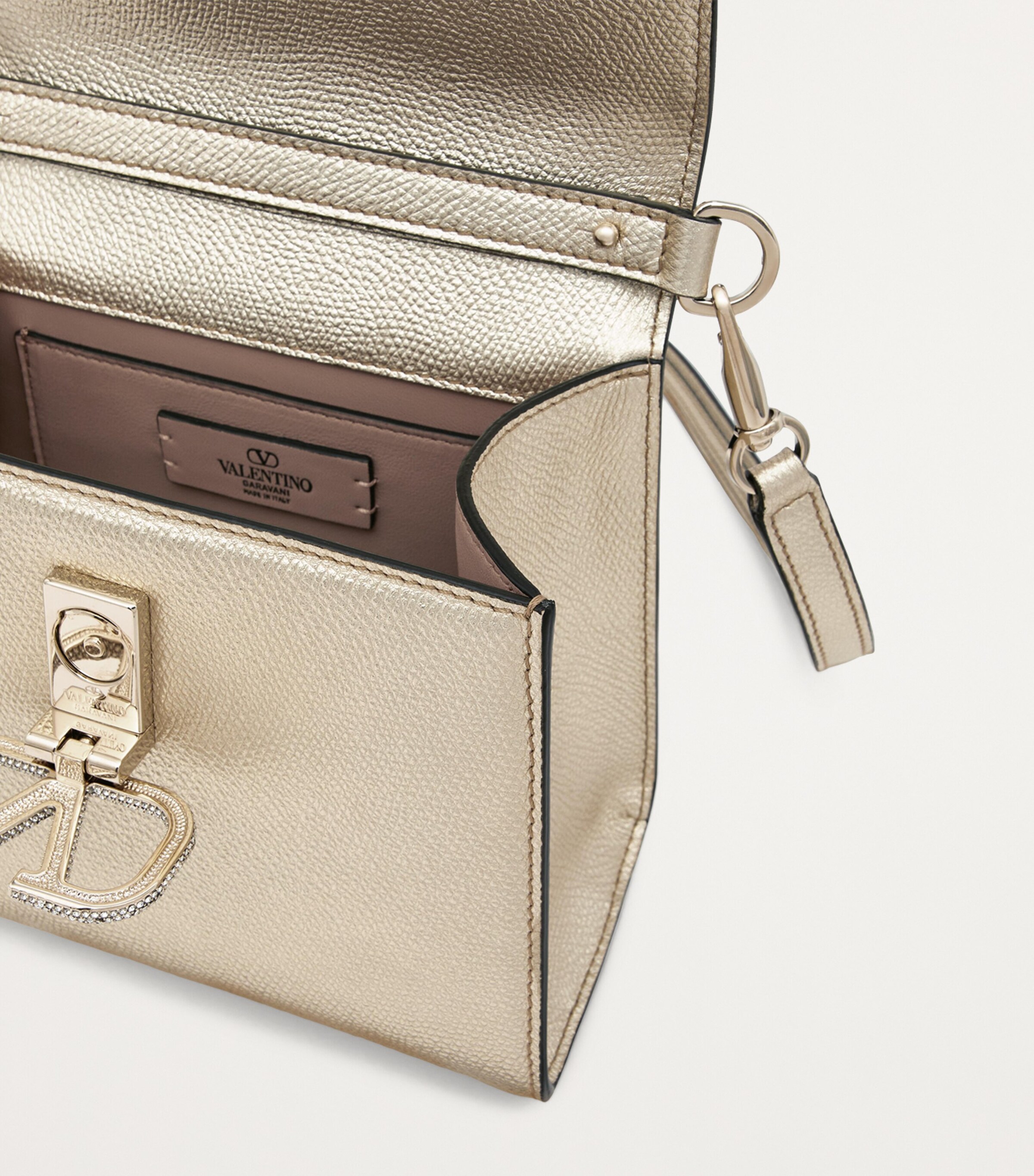 Valentino Garavani Mini Metallic Calfskin VSLING Top-Handle Bag Image 7