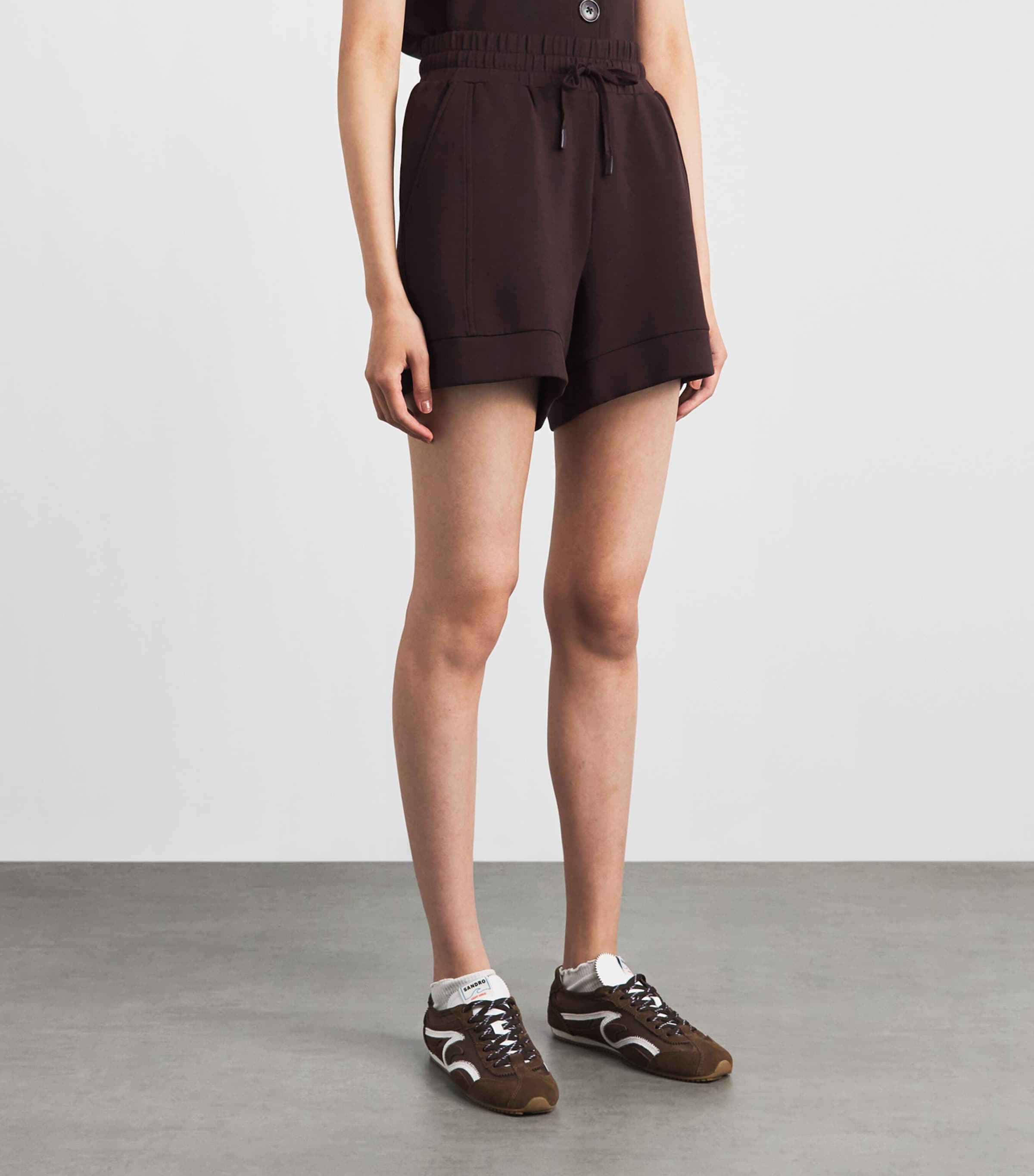 Varley Womens High-Rise Atrium Shorts Coffee Bean Image 4
