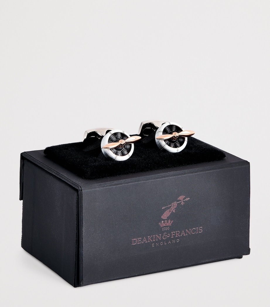 Deakin & Francis Aluminium Sopwith Propellor Cufflinks Black Image 3