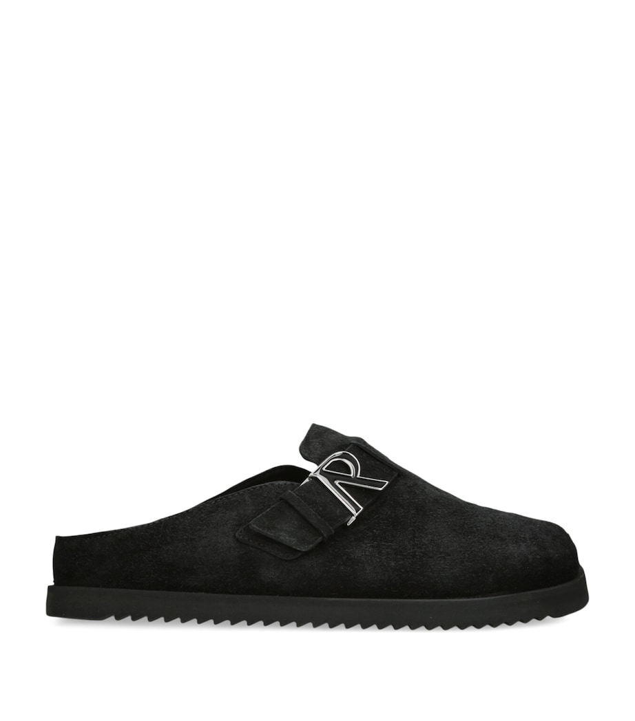Suede Initial Mules BLACK Image 1