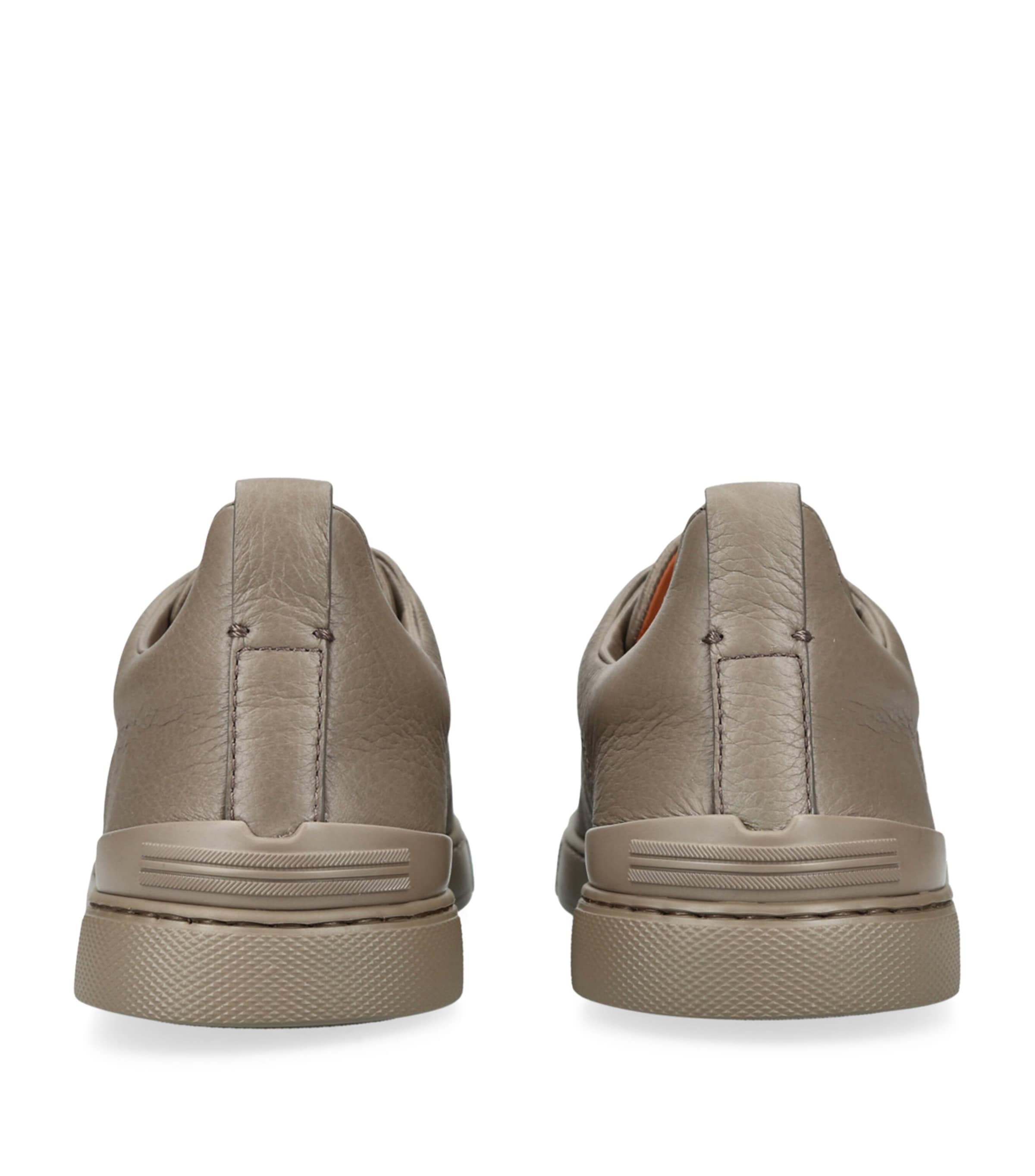 Leather Triple Stitch Sneakers GREY Image 2