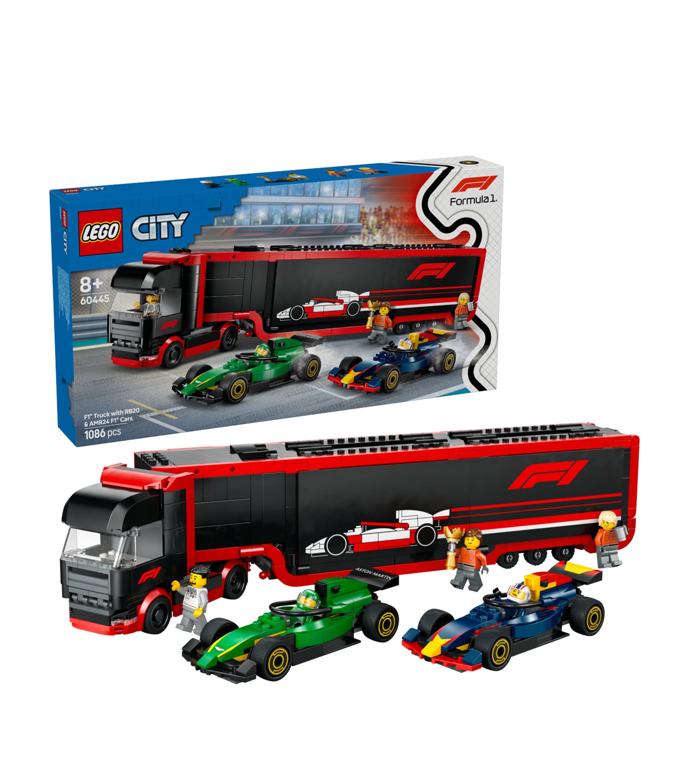 Lego F1 Truck with RB20 & AMR24 F1 Cars 60445 Image 2