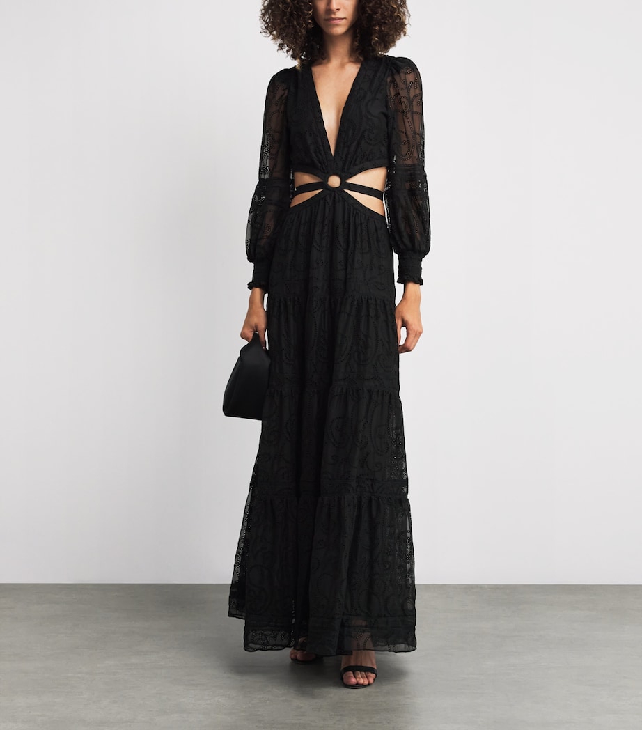 Patricia Tiered Maxi Dress BLACK A001 Image 2