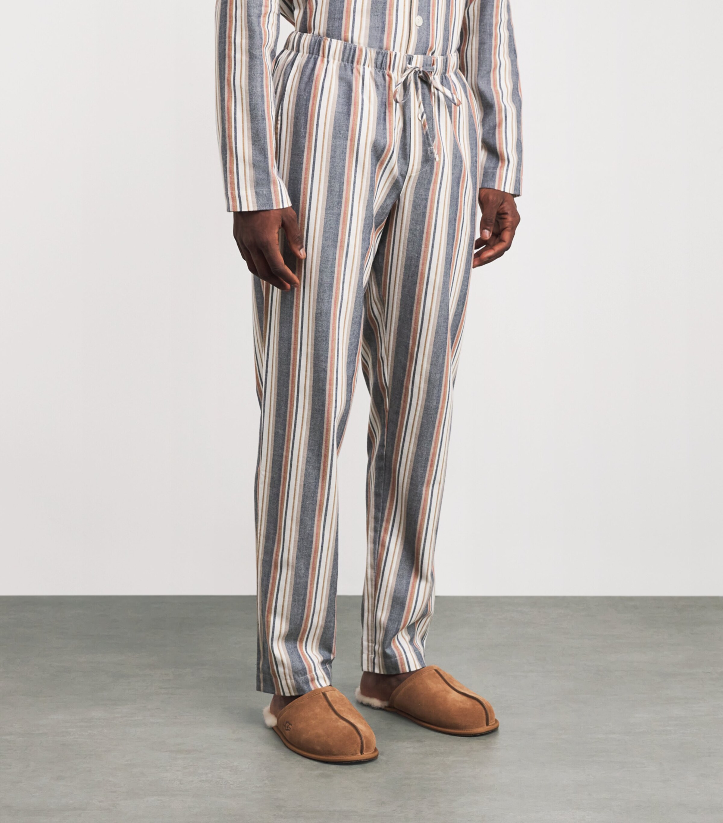 Cotton Stripe Cosy Comfort Lounge Trousers 3043 REDWOOD STRIPE Image 3