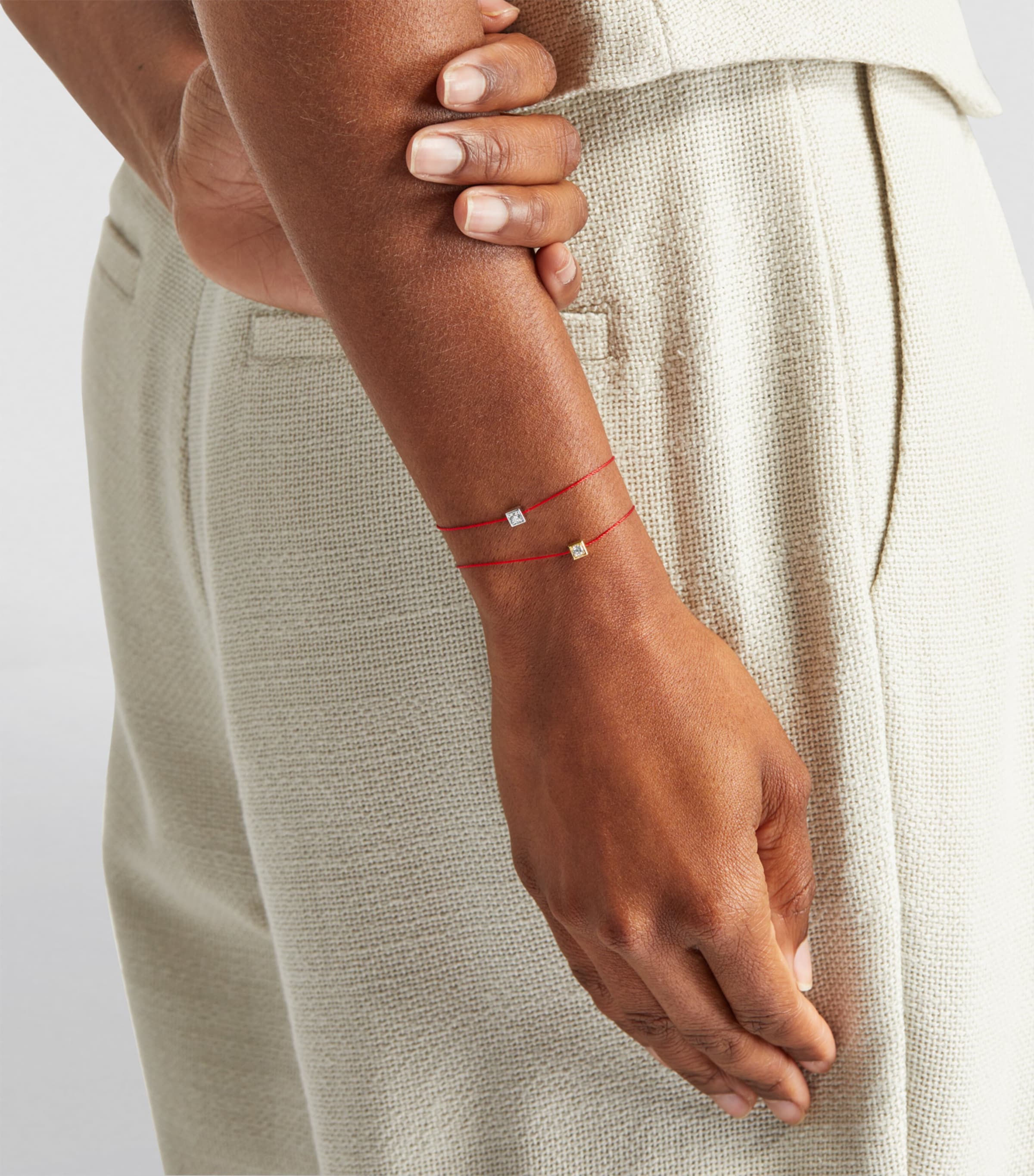 White Gold and Diamond Cube Bracelet (17.5cm) WHITE GOLD Image 4