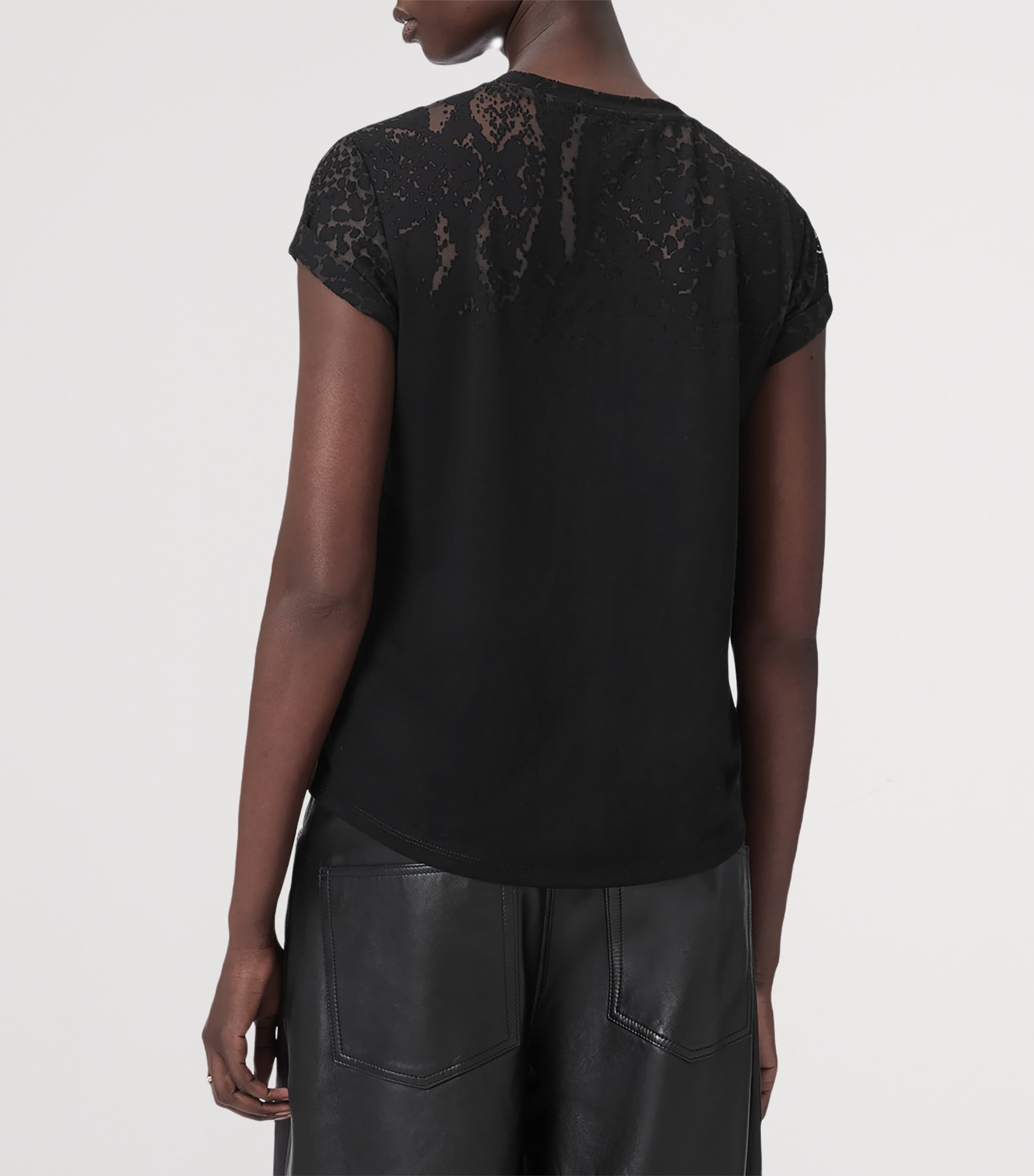 Snake-Print Anna T-Shirt BLACK Image 5