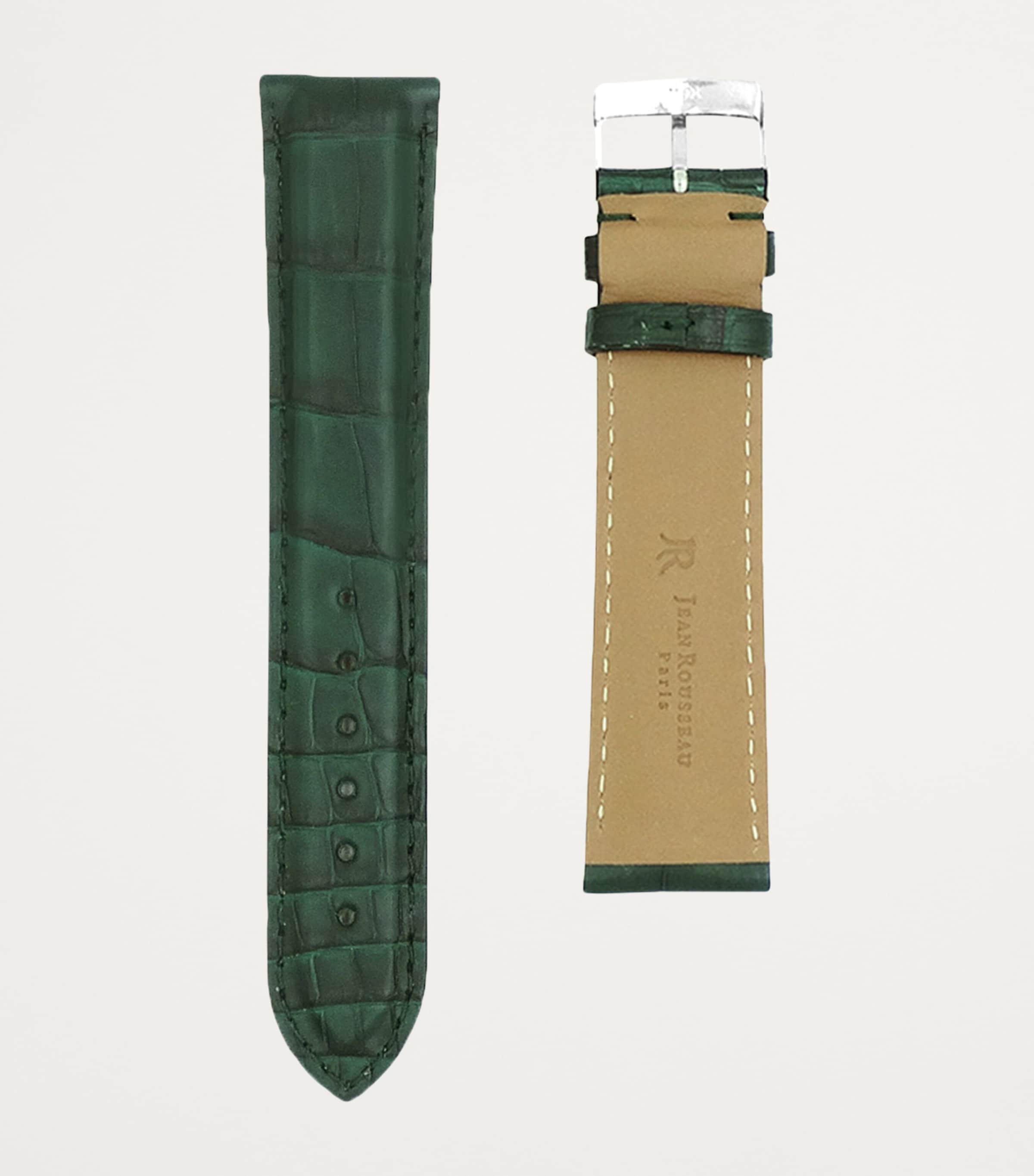 Jean Rousseau Classic 3.5 Alligator Leather Watch Strap (17mm) Green Image 2