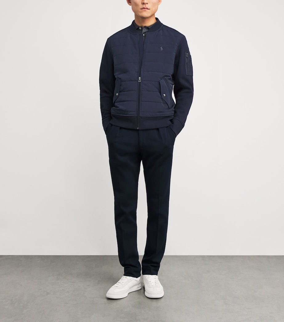 Cotton-Blend Hybrid Bomber Jacket AVIATOR NAVY Image 2