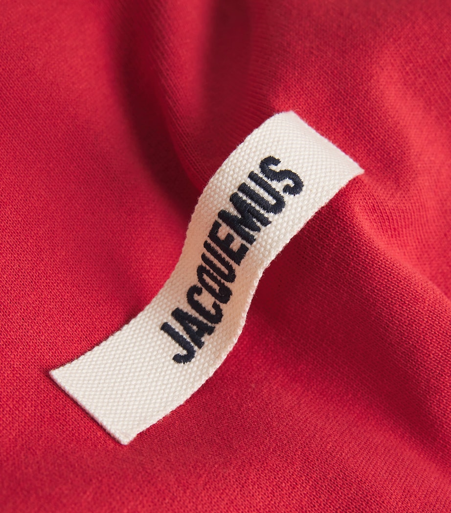 Cotton Logo Patch T-Shirt 480-DARK RED Image 5