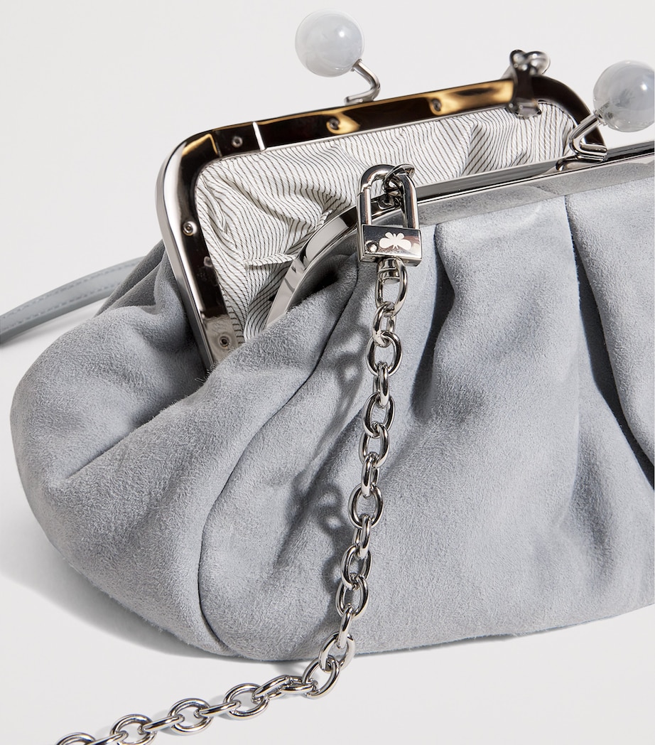 Small Suede Pasticcino Clutch Bag LIGHT BLUE Image 4