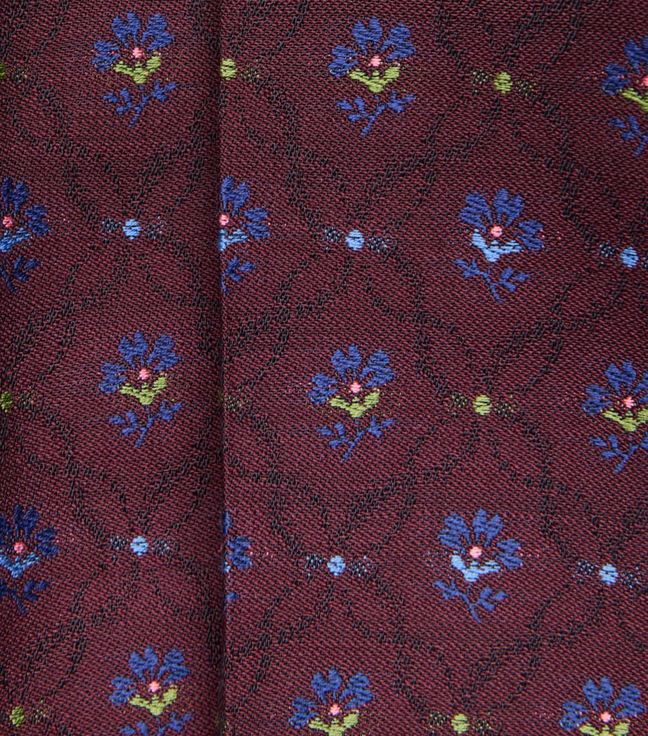 Etro Womens Wool-Cotton Floral Flared Trousers Burgundy Image 6
