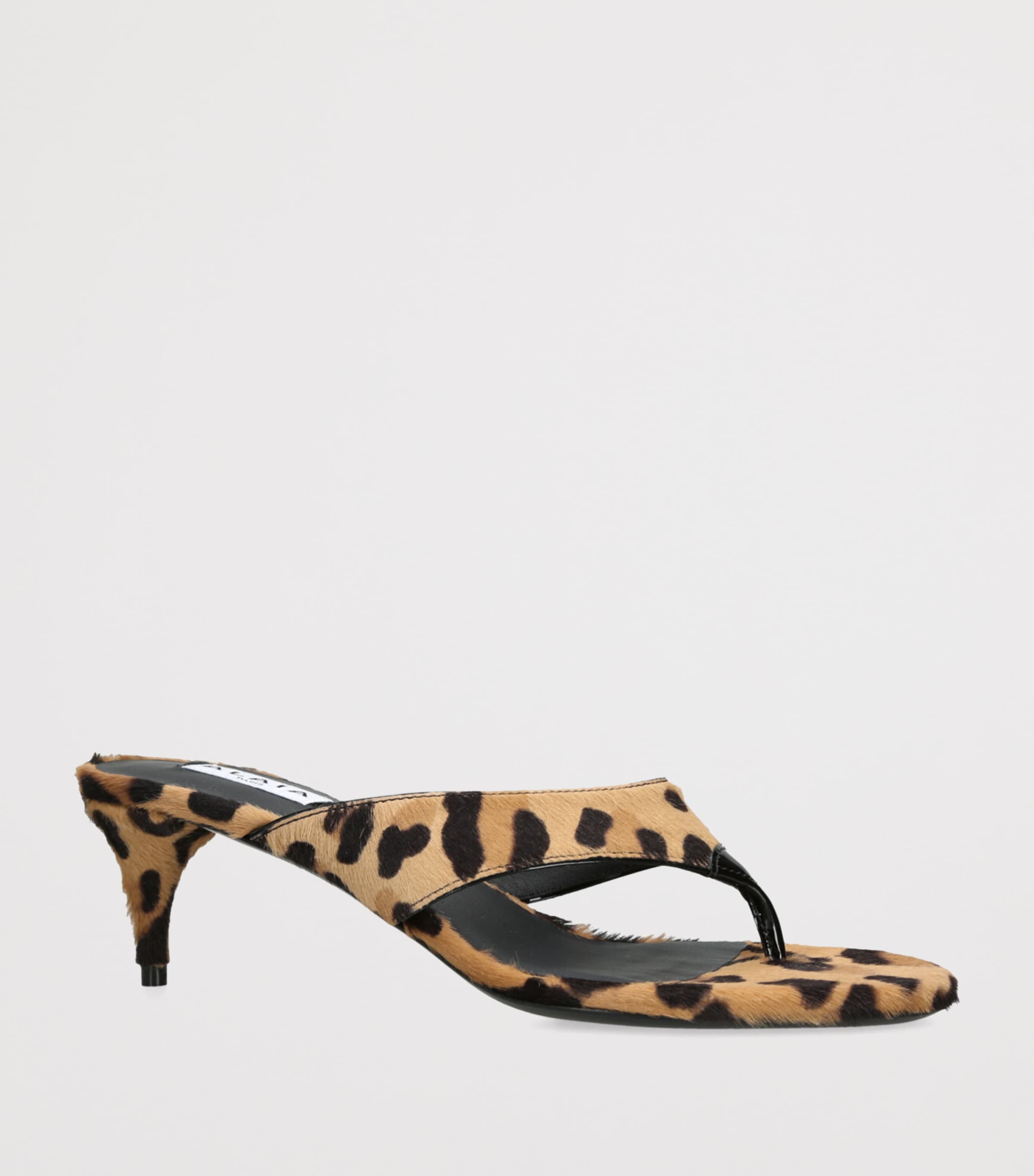 Leopard-Print Heeled Mules 55 DK.BRN COM Image 3