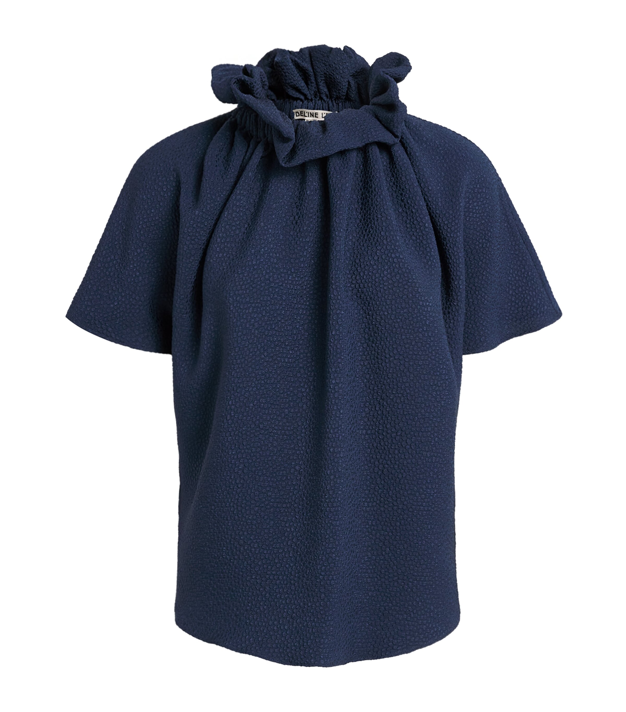 Edeline Lee Womens Ruff Blouse Navy Image 1