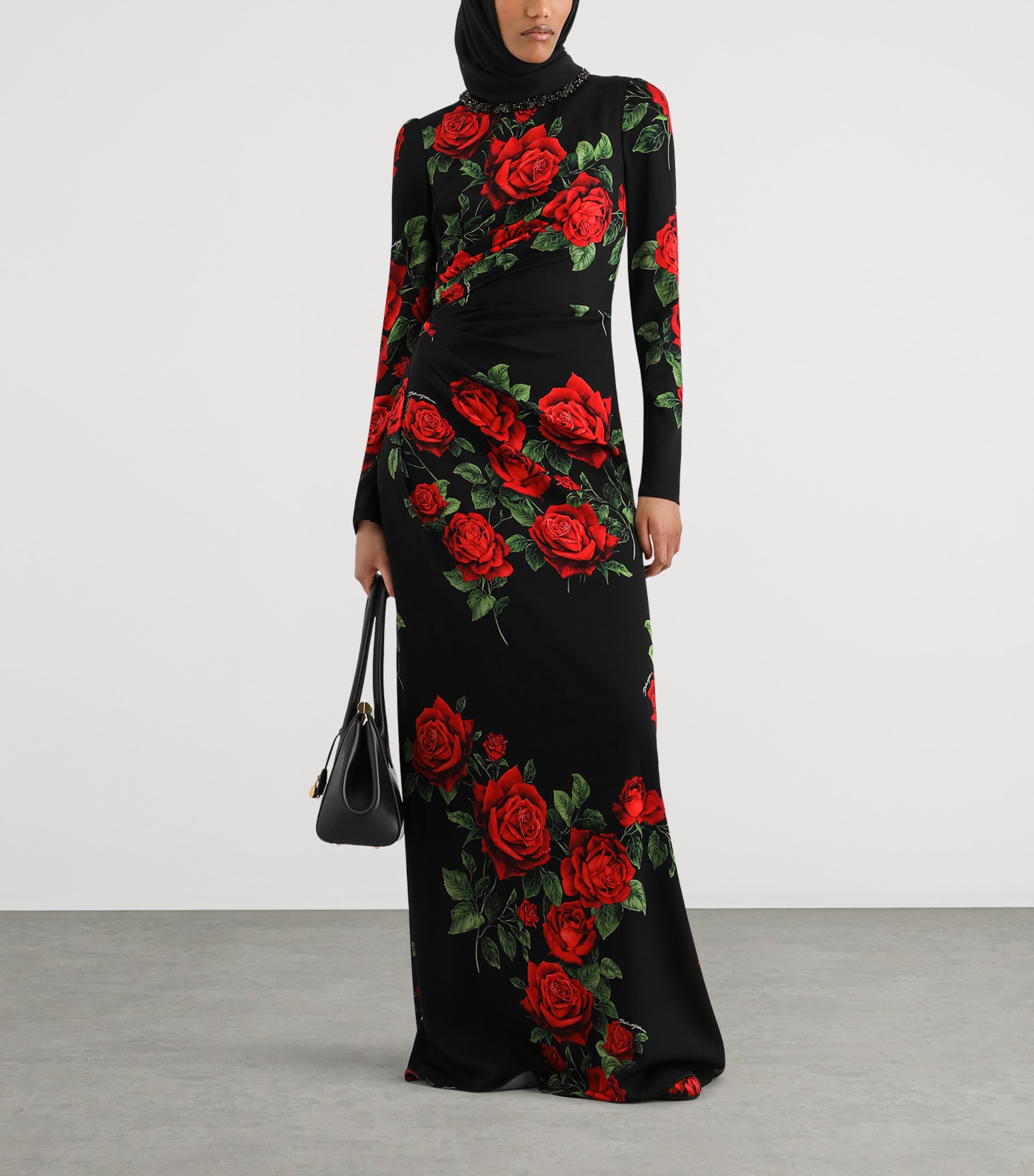 Dolce&Gabbana Womens Rose-Print Maxi Dress Rose Rosse F.n Image 2