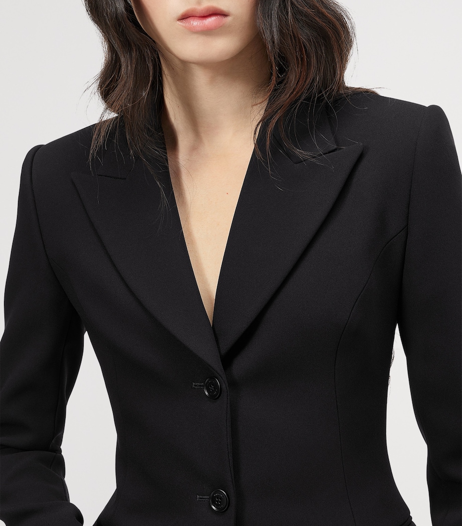 McQueen Womens Crepe Single-Breasted Jacket Image 5