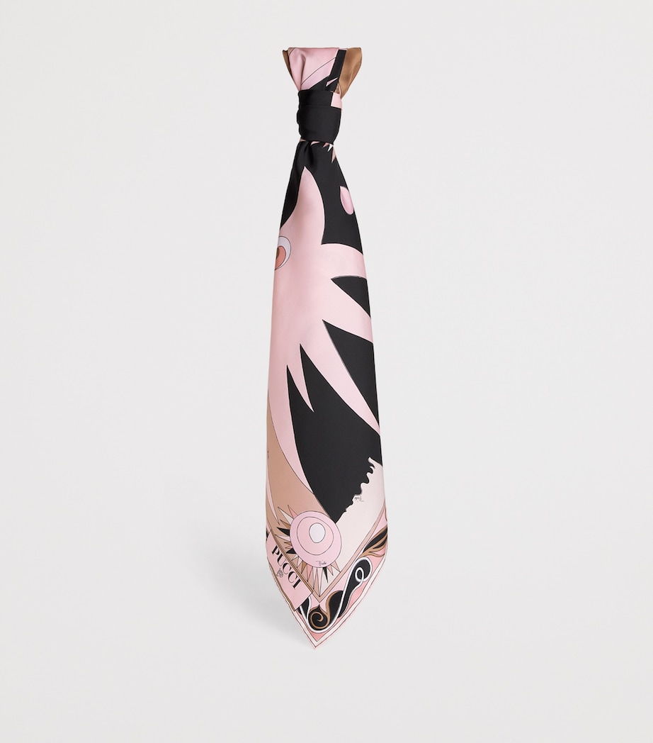 PUCCI Silk Stella Print Square Scarf Nero/nude Image 3
