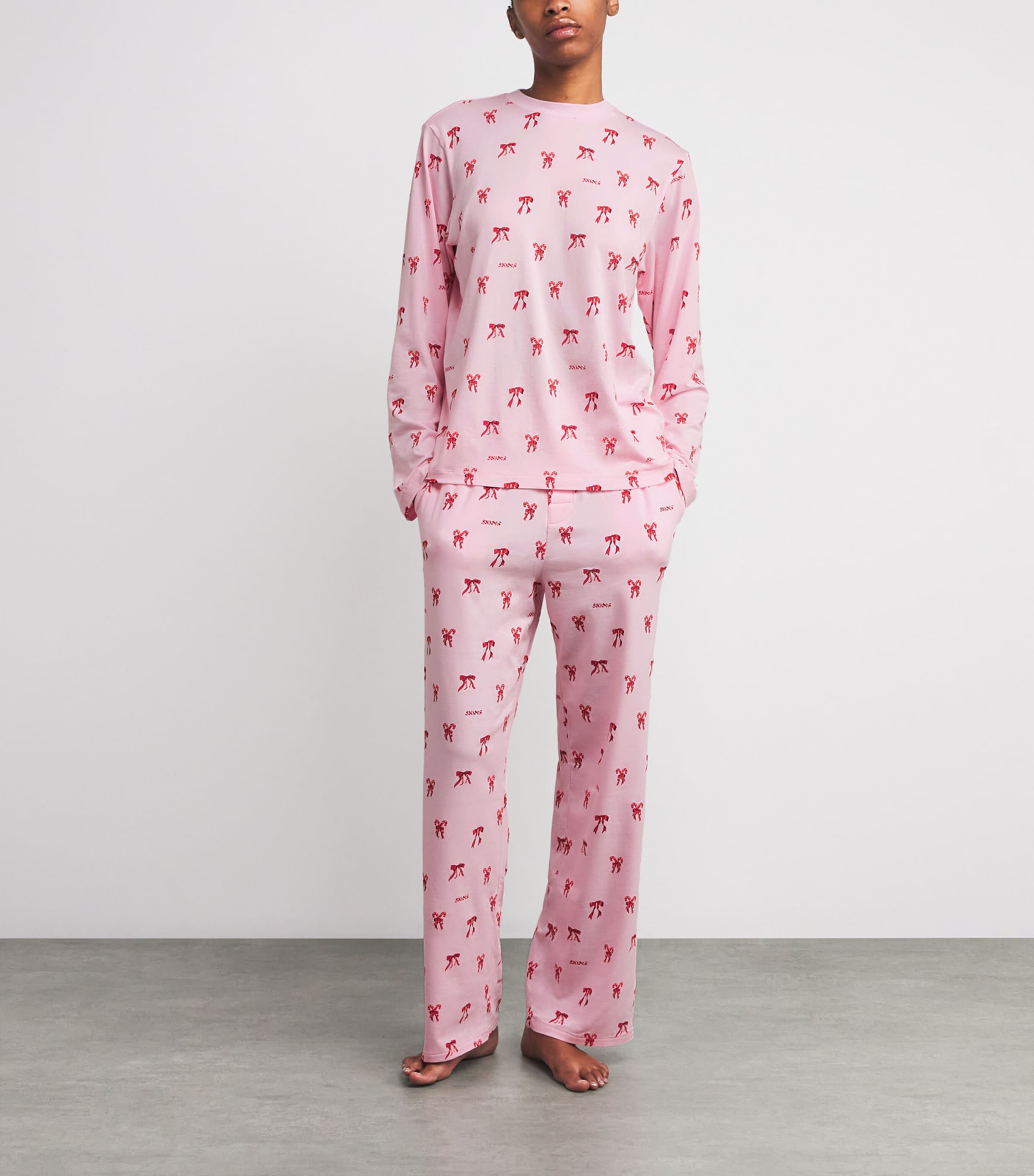Boyfriend Long-Sleeve and Trouser Pyjama Set CB CANDY BOW PRINT Image 2
