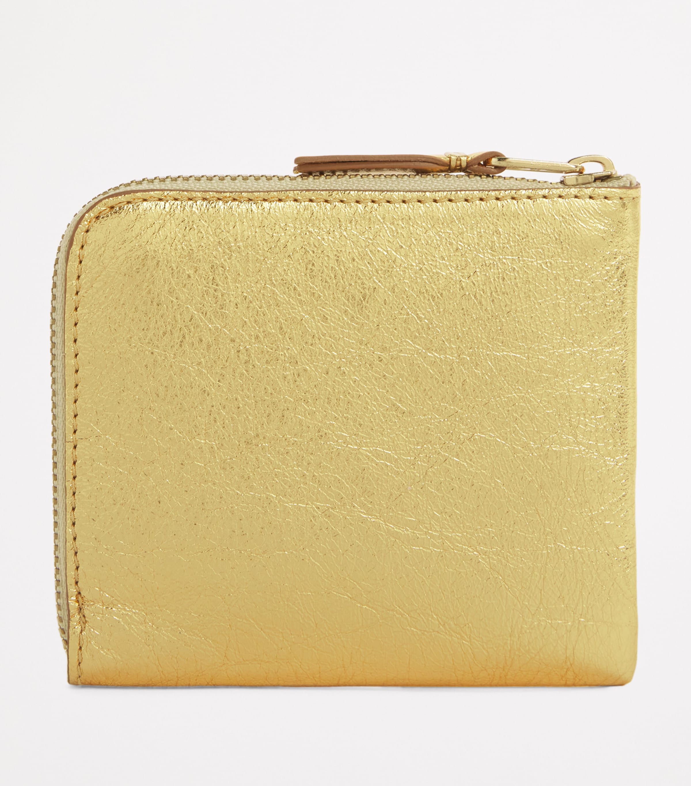 Leather Zipped Card Holder GOLD Image 2
