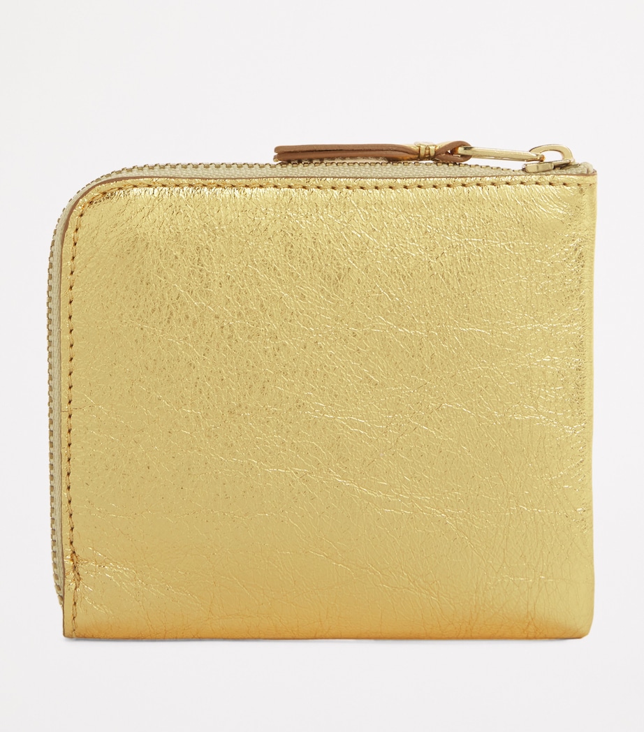 Leather Zipped Card Holder GOLD Image 2