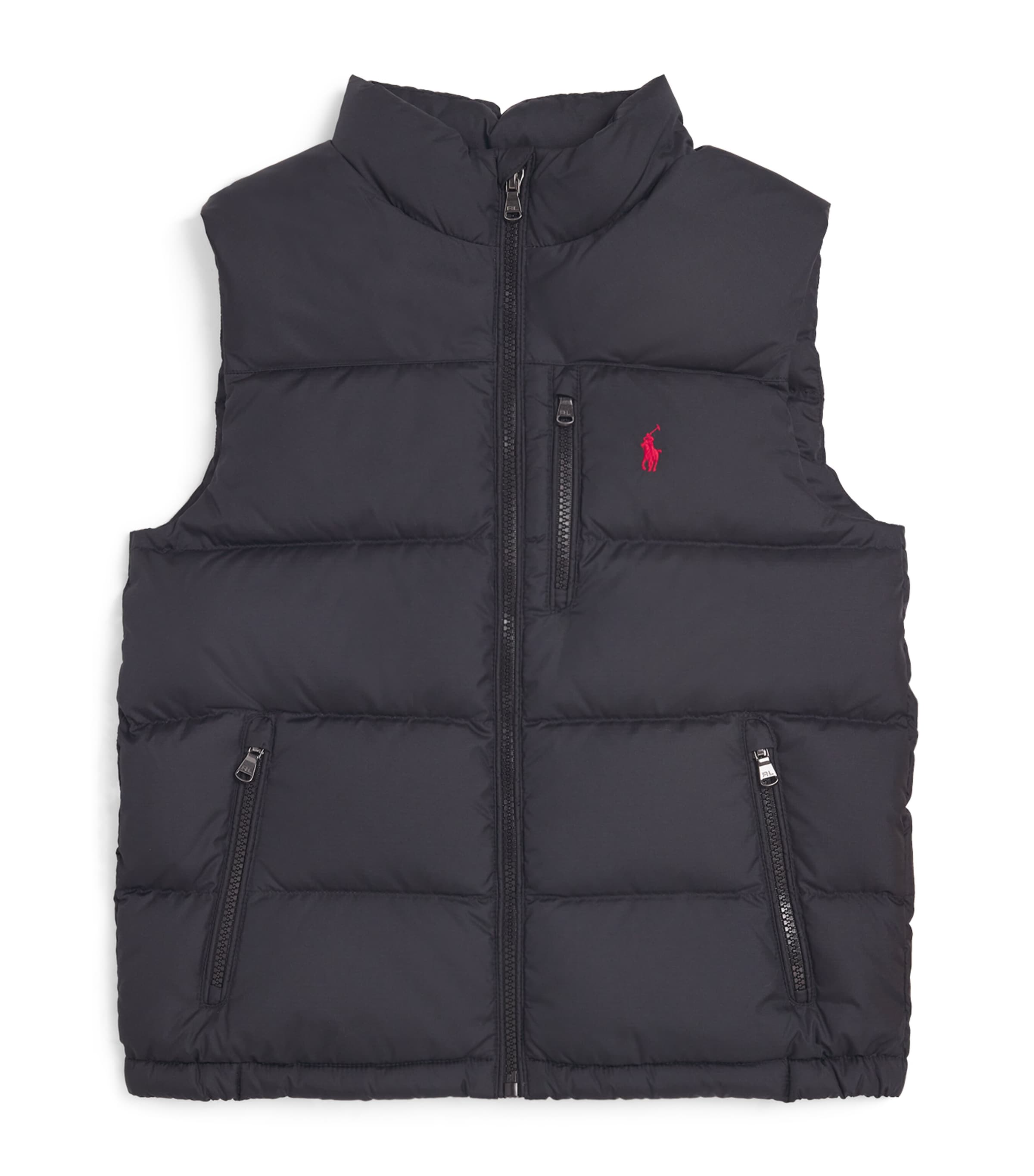 Shop Ralph Lauren Logo Down Gillet In Black