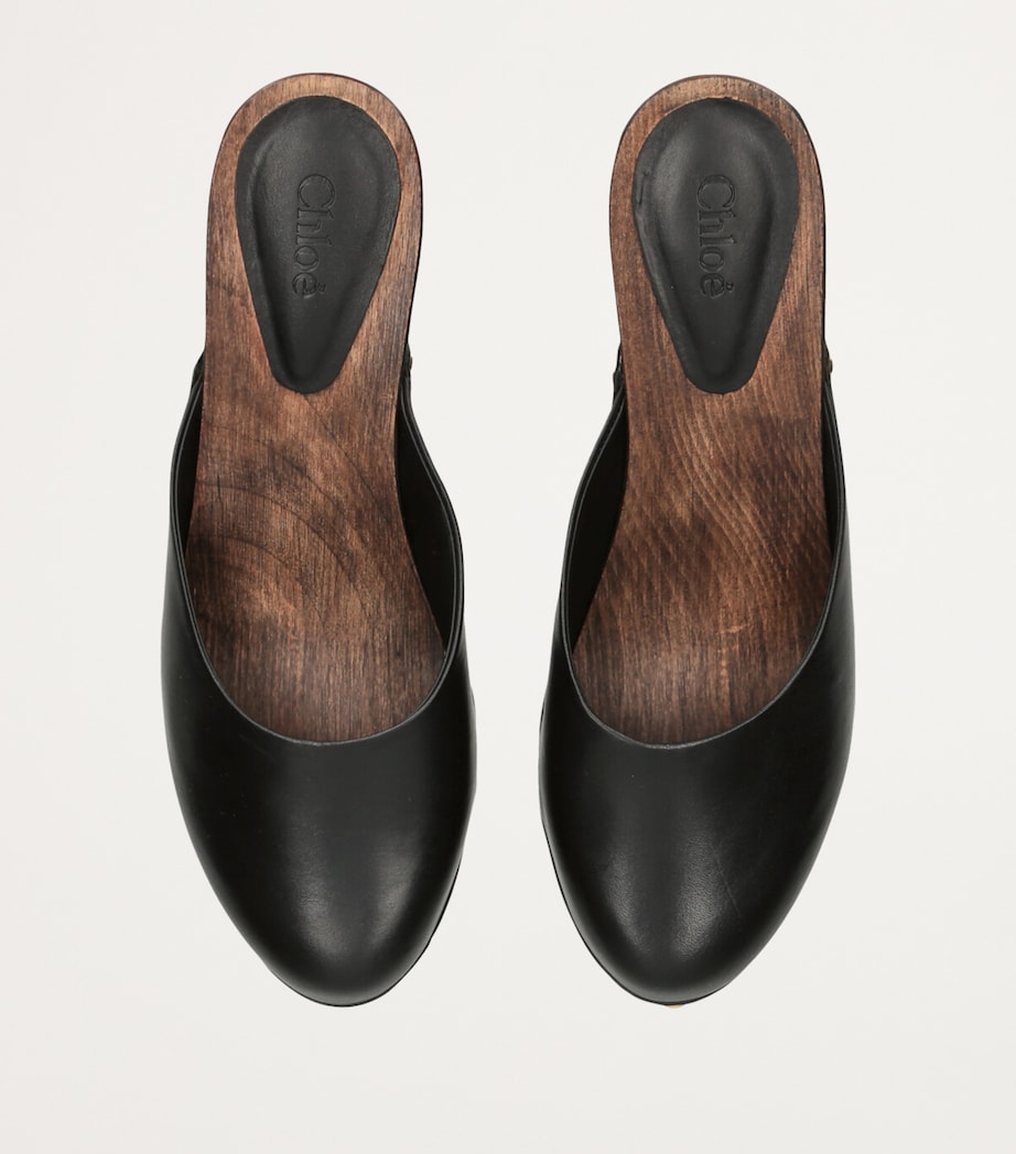 Leather Judith Studded Clogs 40 BLACK Image 4