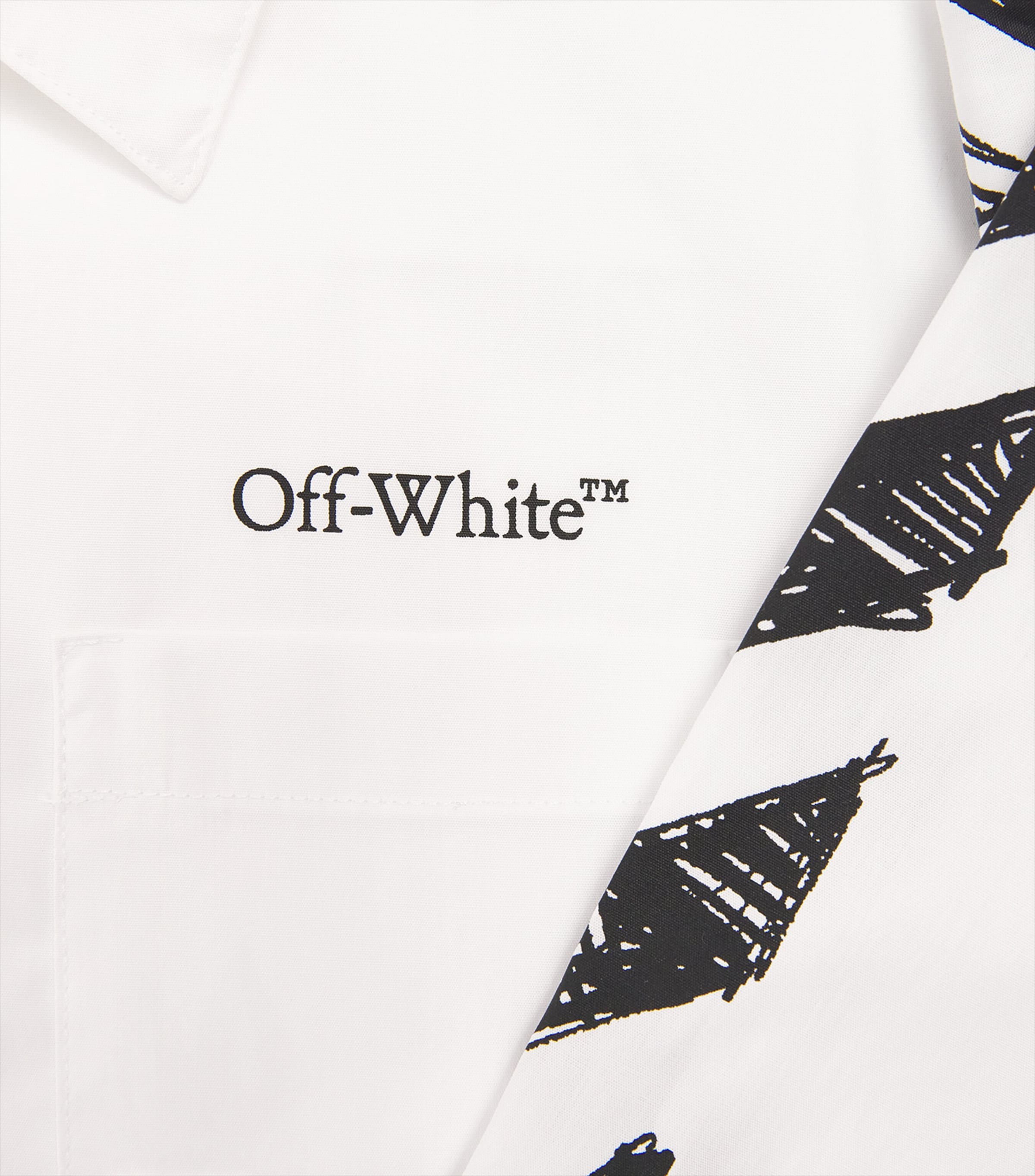 Cotton Diagonal Sketch Shirt (4-12+ Years) WHITE Image 3