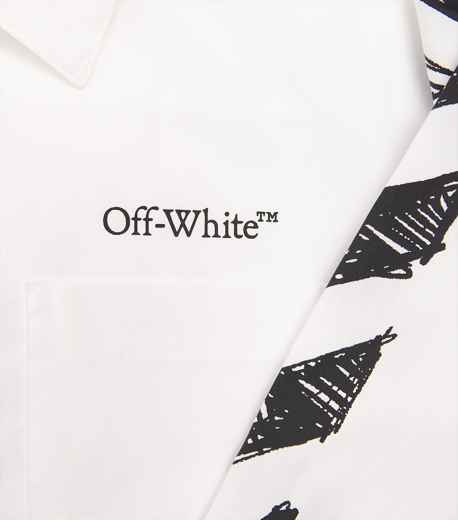 Cotton Diagonal Sketch Shirt (4-12+ Years) WHITE Image 3