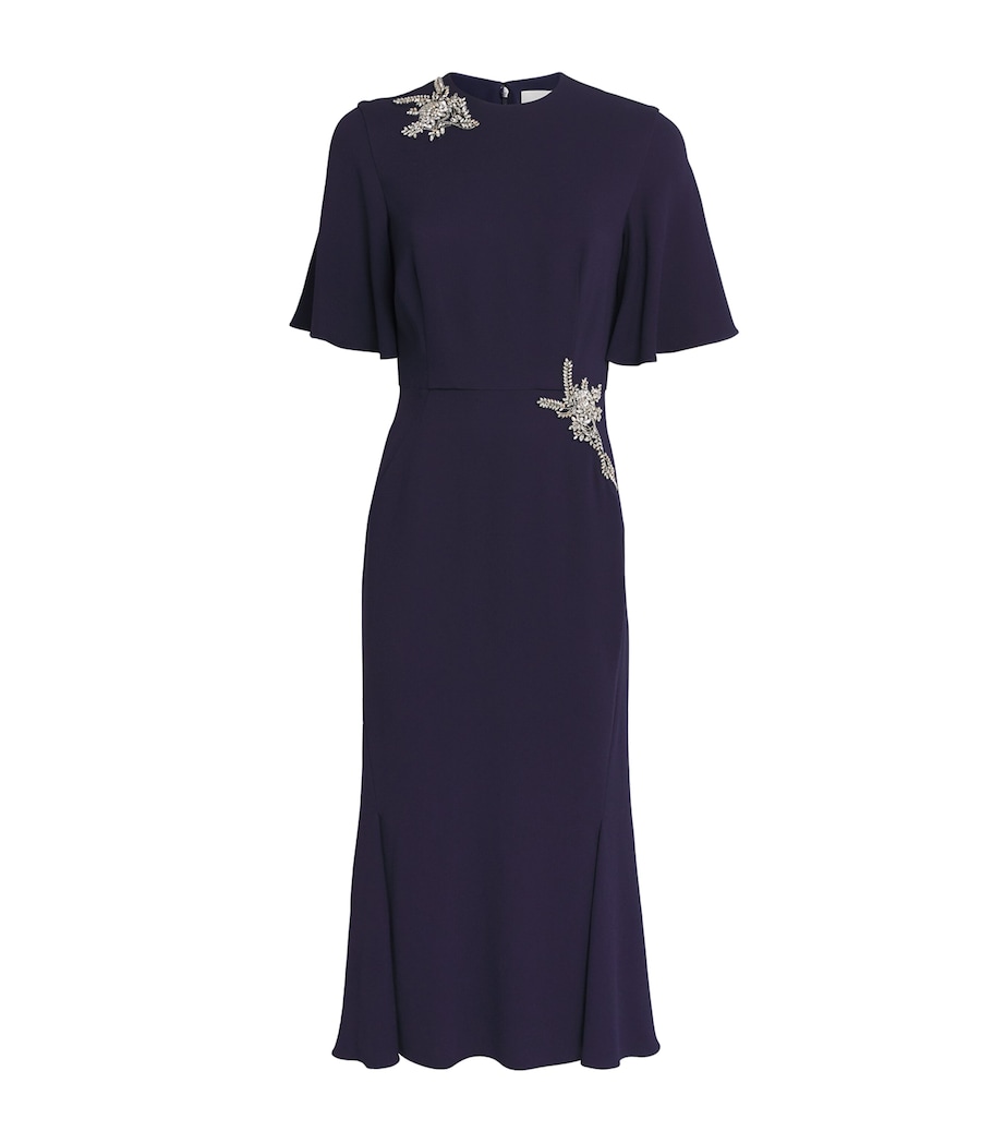 Erdem Womens Crystal-Embellished Midi Tunic Dress Midnight Image 1