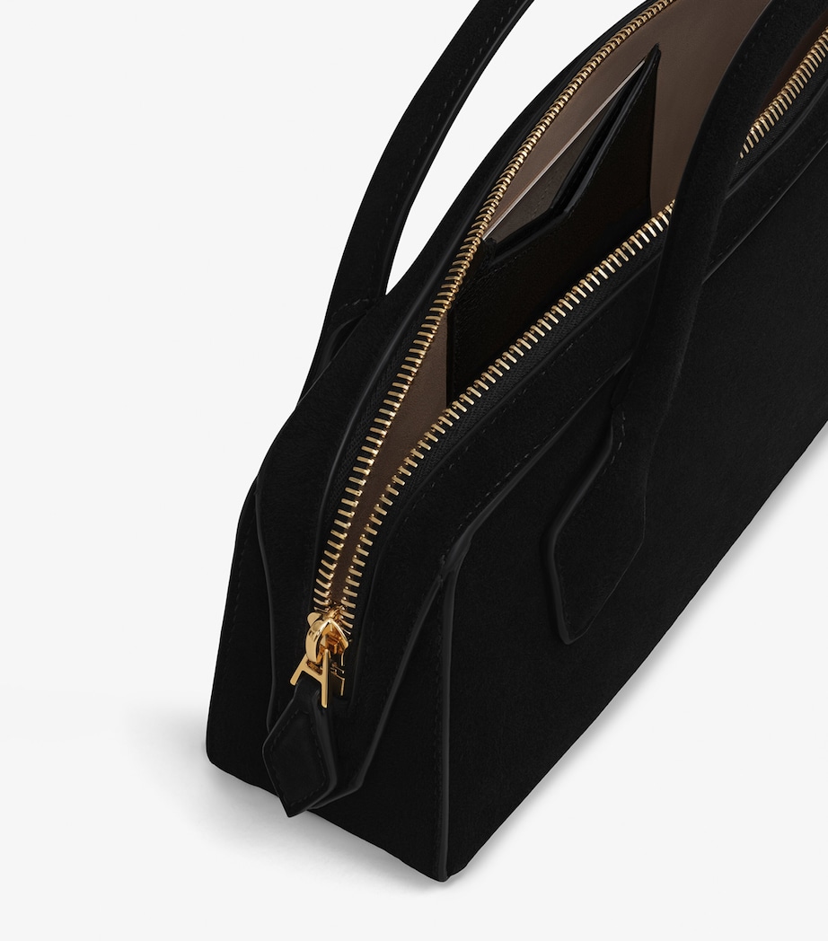 Suede Le Teckel Top-Handle Bag NOIR Image 4