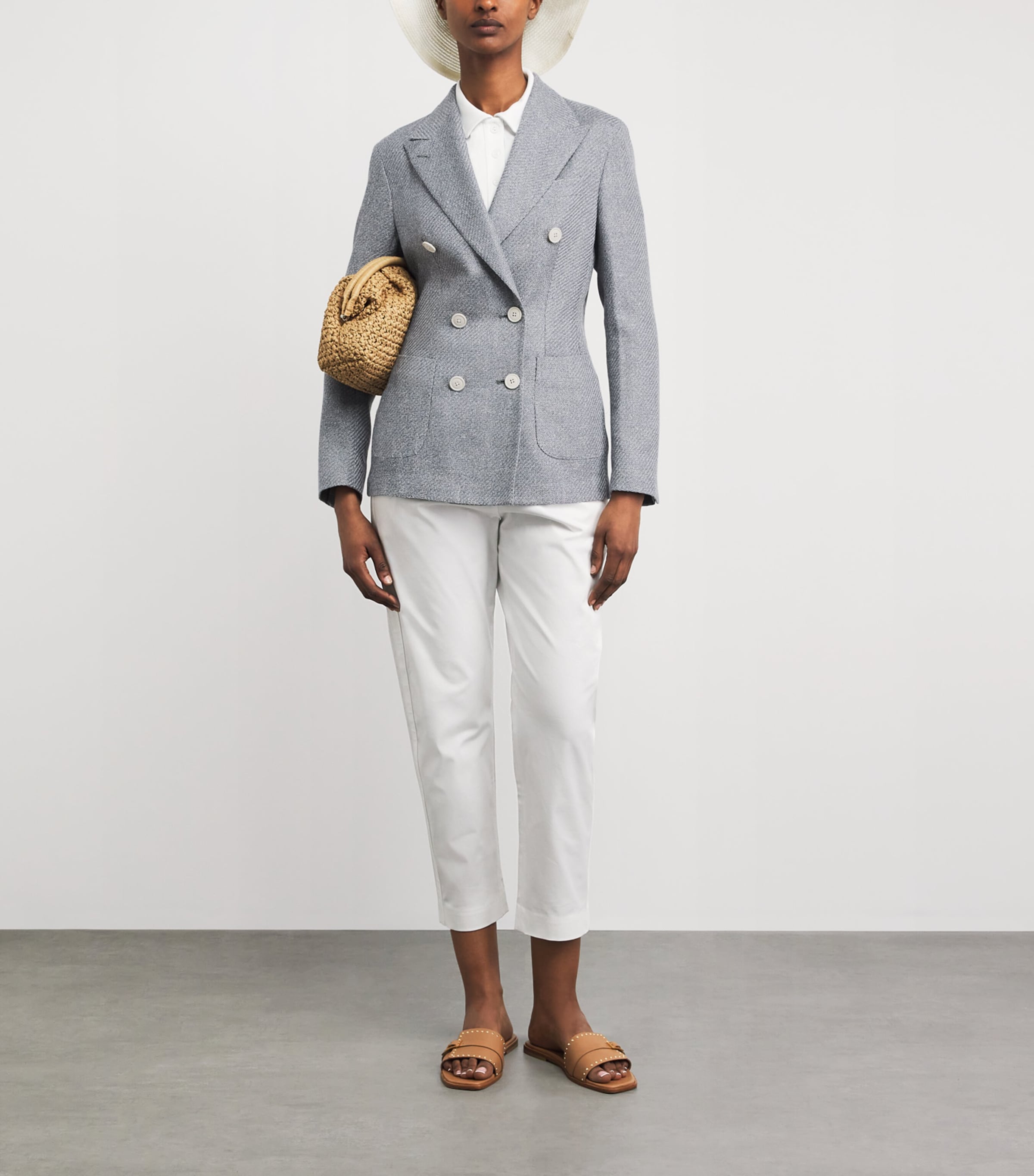 Eleventy Womens Double-Breasted Blazer Nuvola Image 2