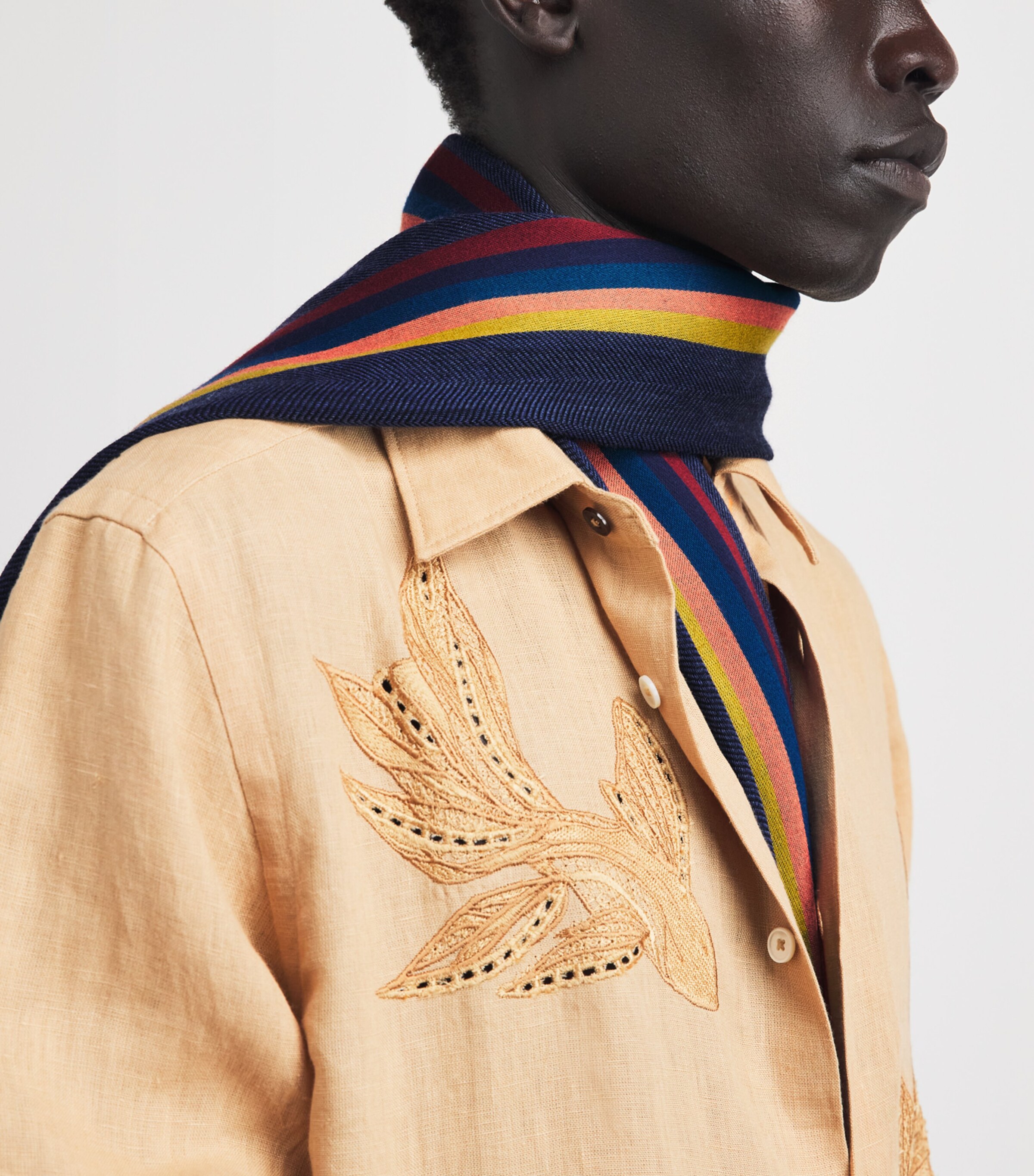 Paul Smith Virgin Wool-Blend Central Stripe Scarf Image 3