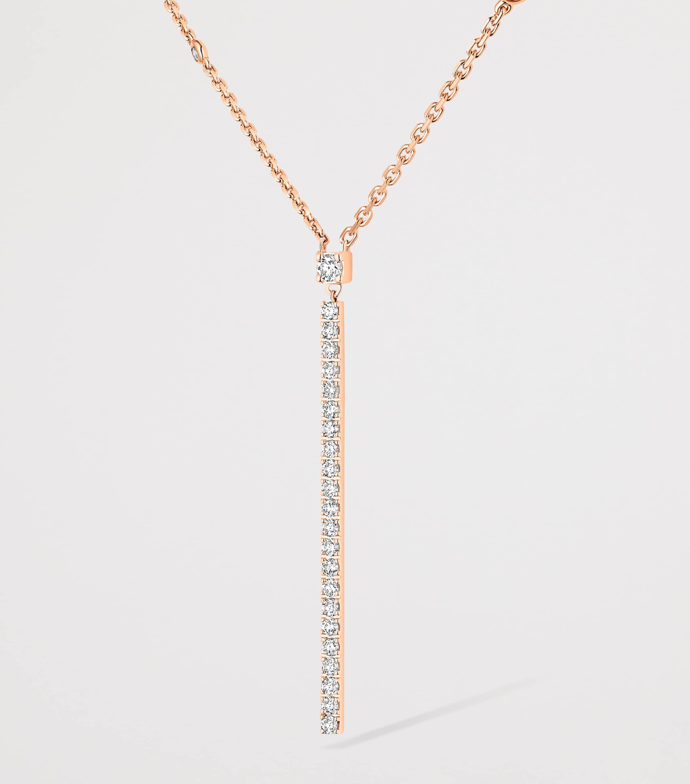 Messika Gatsby Pink Gold and Diamond Pavé Chain Necklace (0.38ct) Pink Gold Image 3