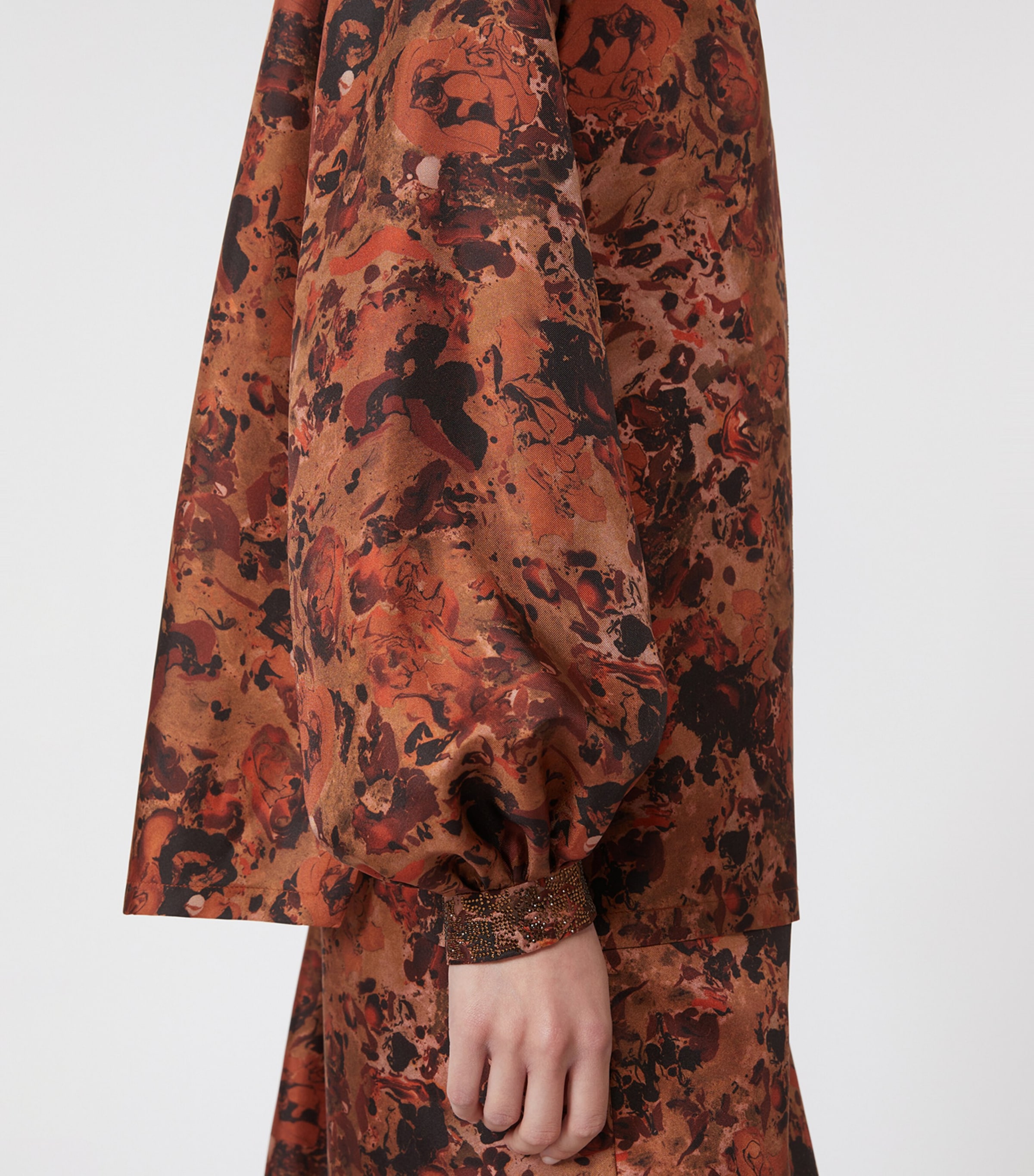 Silk Twill Printed Shirt TERRA COTTA Image 6