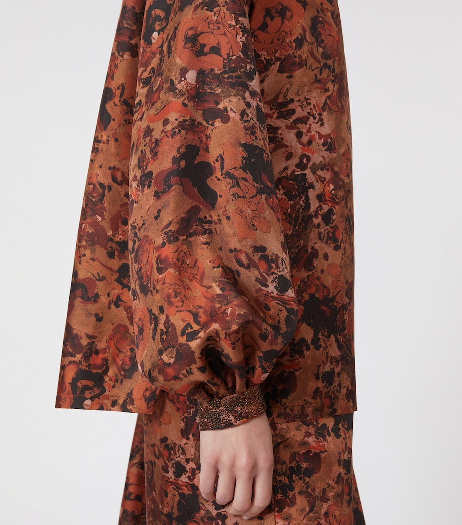 Silk Twill Printed Shirt TERRA COTTA Image 6