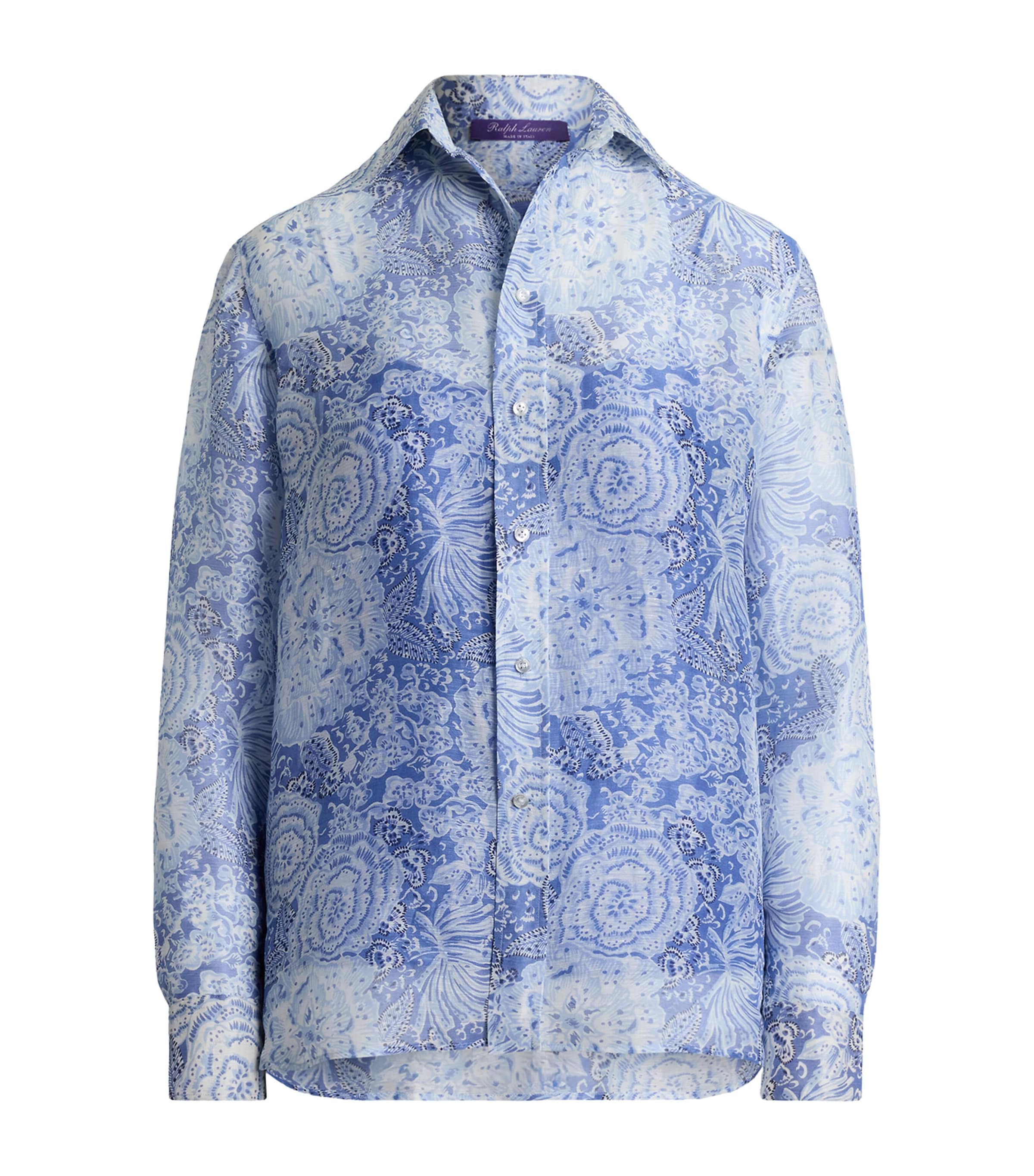 Ralph Lauren Collection Linen-Mulberry Silk Adrien Shirt