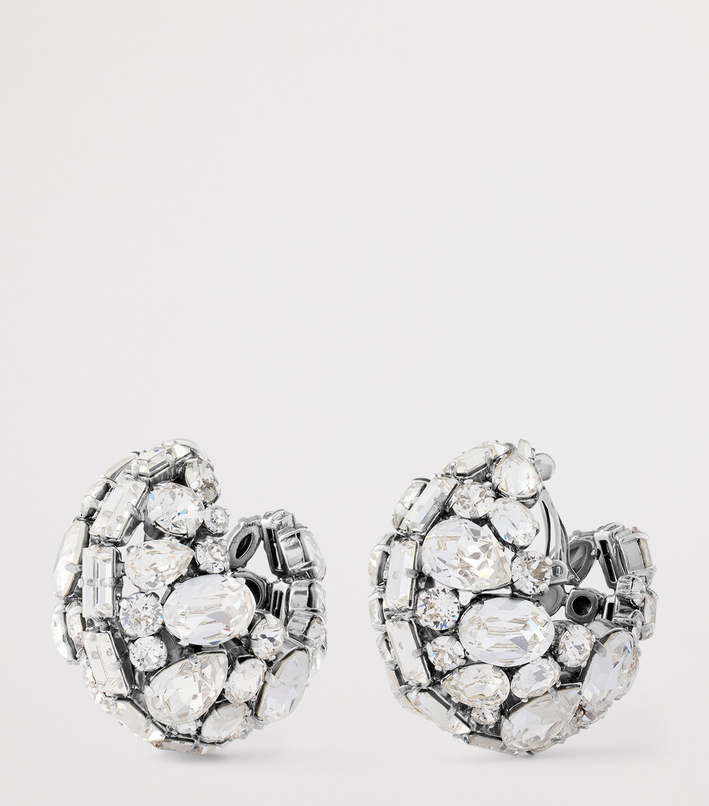 Crystal-Embellished Clip-On Earrings SILVERY Image 3