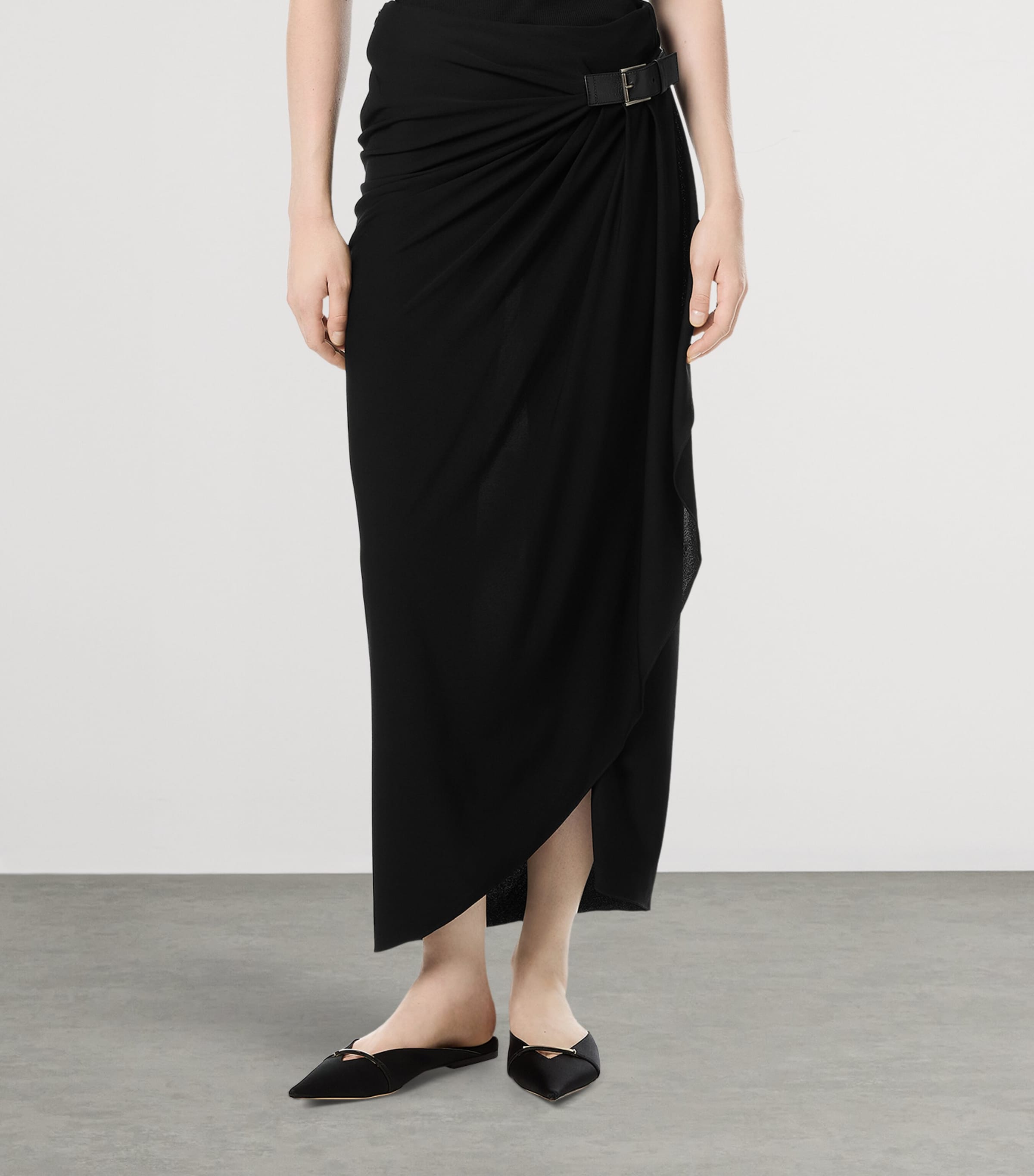 TOM FORD Womens Crepe Jersey Midi Wrap Skirt Naa Image 3