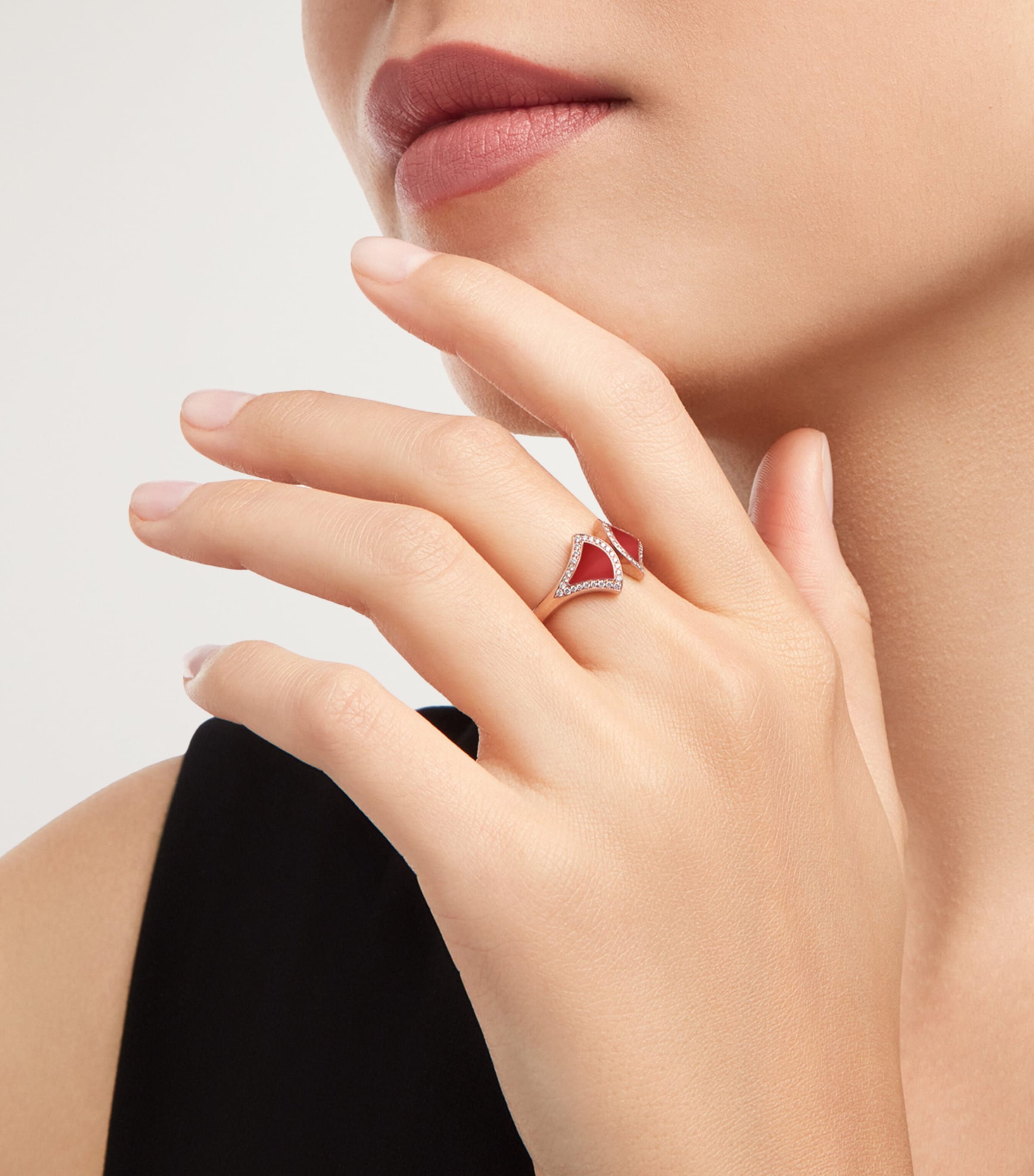 Rose Gold, Diamond and Carnelian Divas' Dream Ring ROSE GOLD Image 5