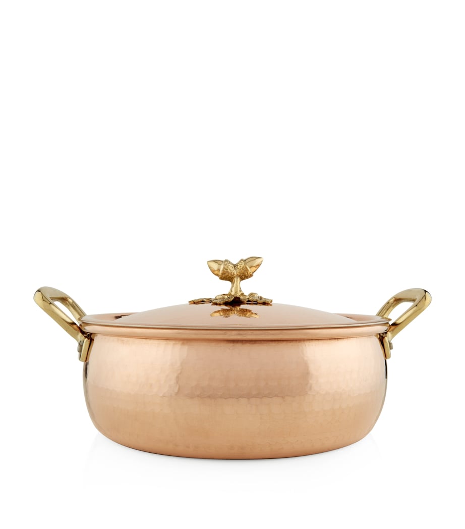 Ruffoni Historia Hammered Copper Braiser Pan with Lid (28cm) Metallic Image 1