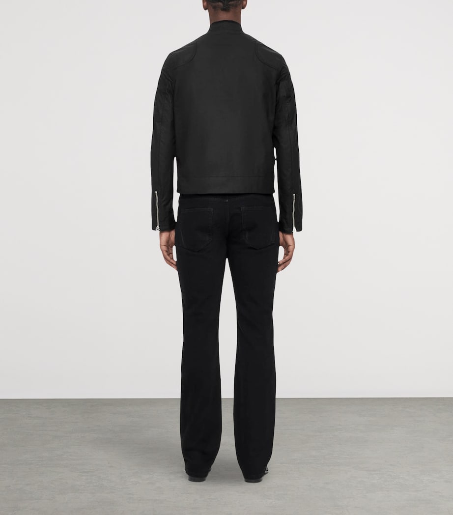 AllSaints Mens Waxed Cotton Kirk Jacket Washed Black Image 7