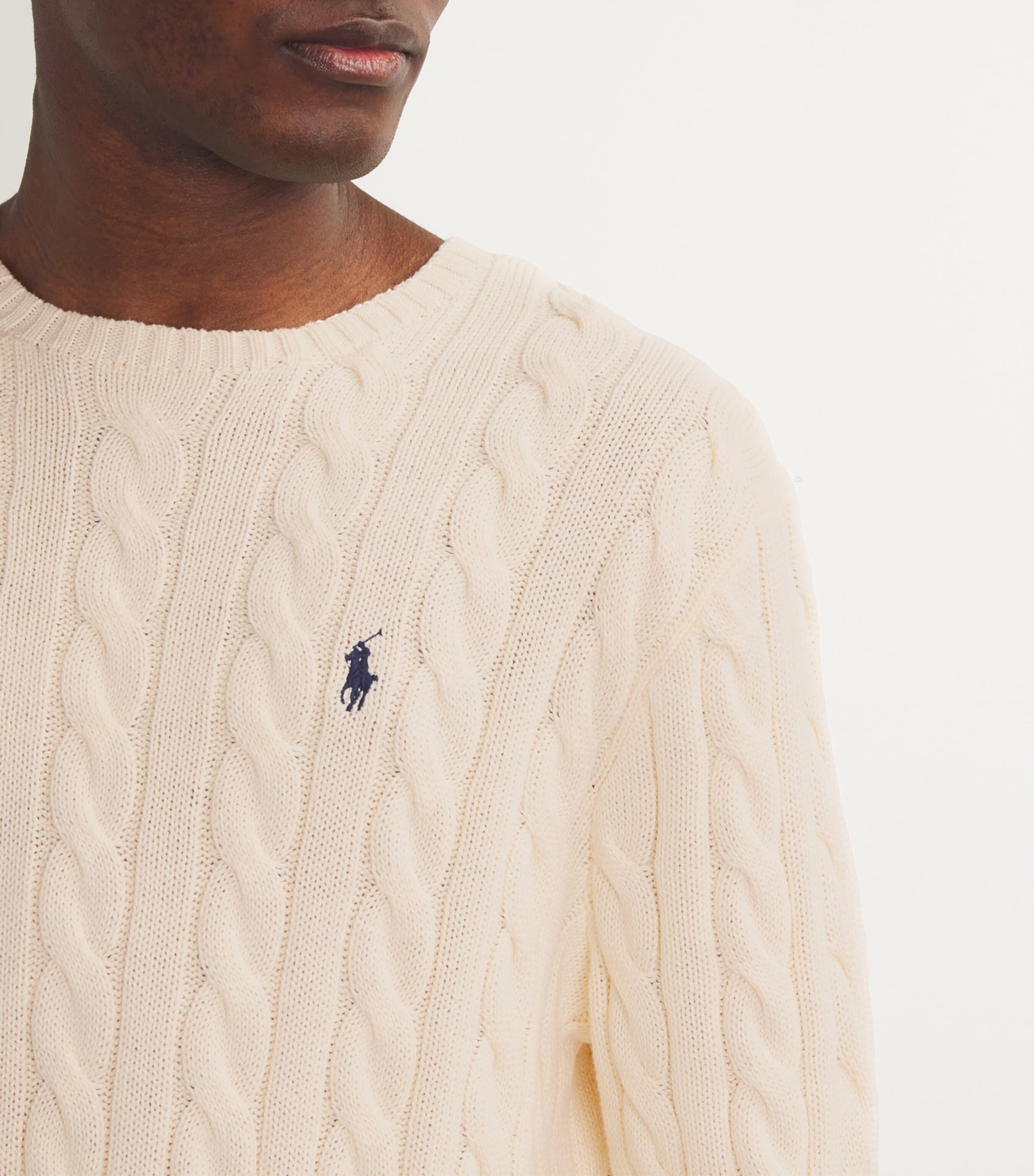 Polo Ralph Lauren Men's Camel Melange Cable Knit Cotton