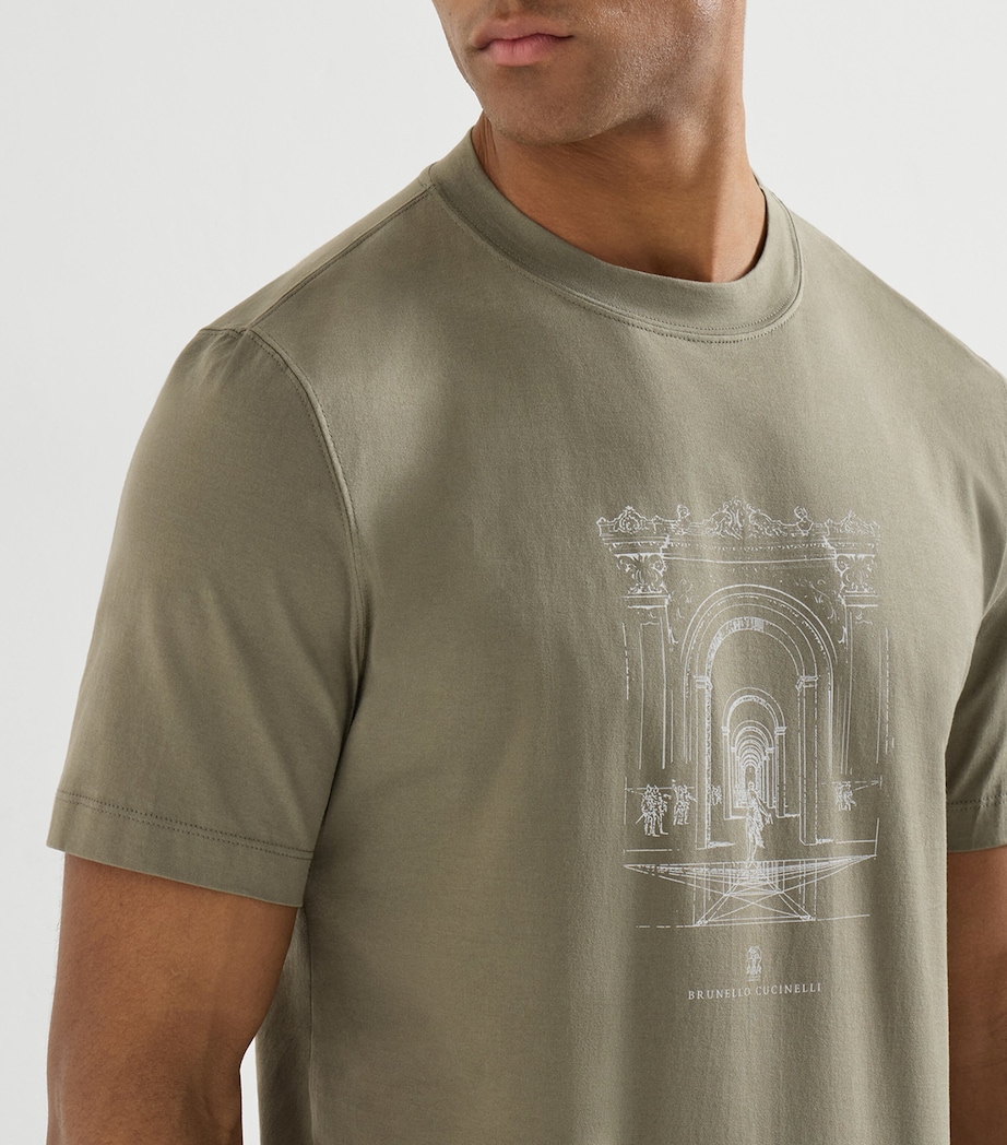 Brunello Cucinelli Mens Neoclassical Print T-Shirt Image 6